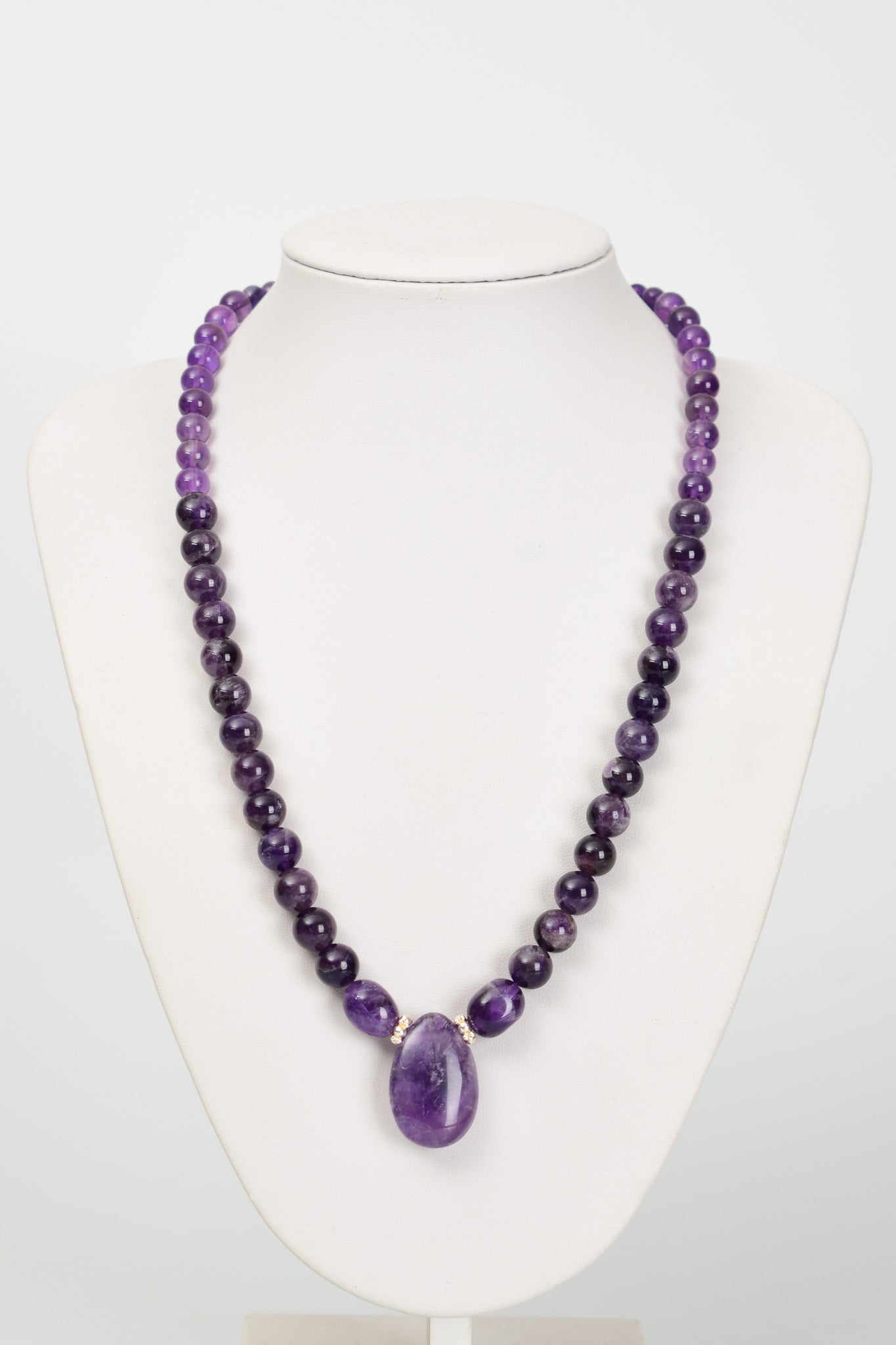 Laboratory Certified Amethyst Natural Stone 925 Sterling Silver Designer Necklace