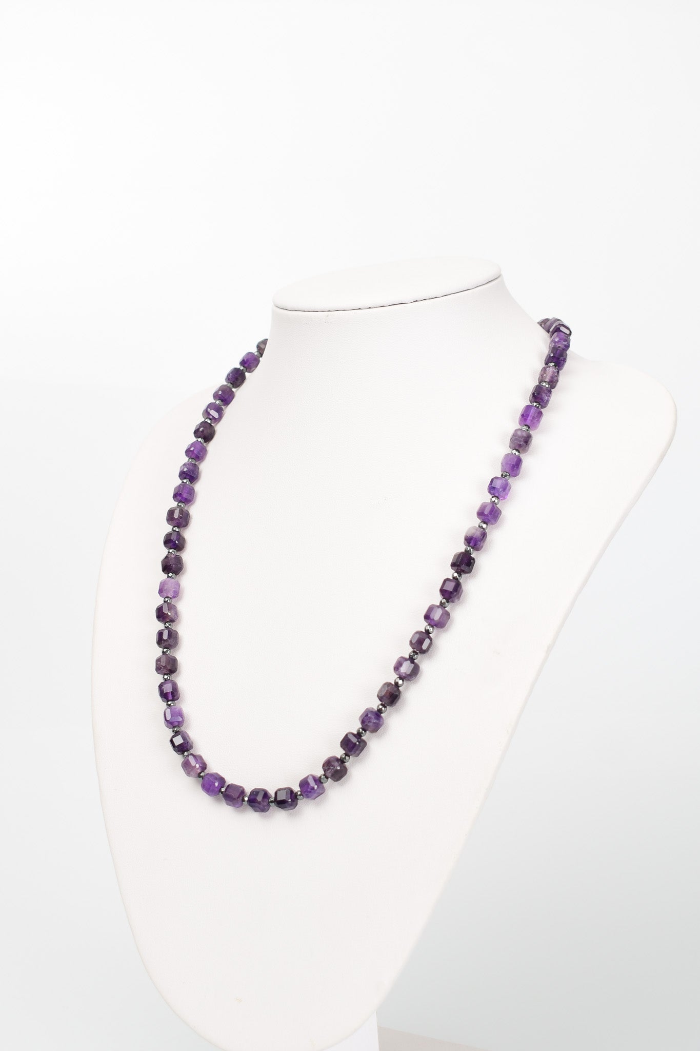 Laboratory Certified Amethyst - Hematite Natural Stone Gumus Kapama Necklace