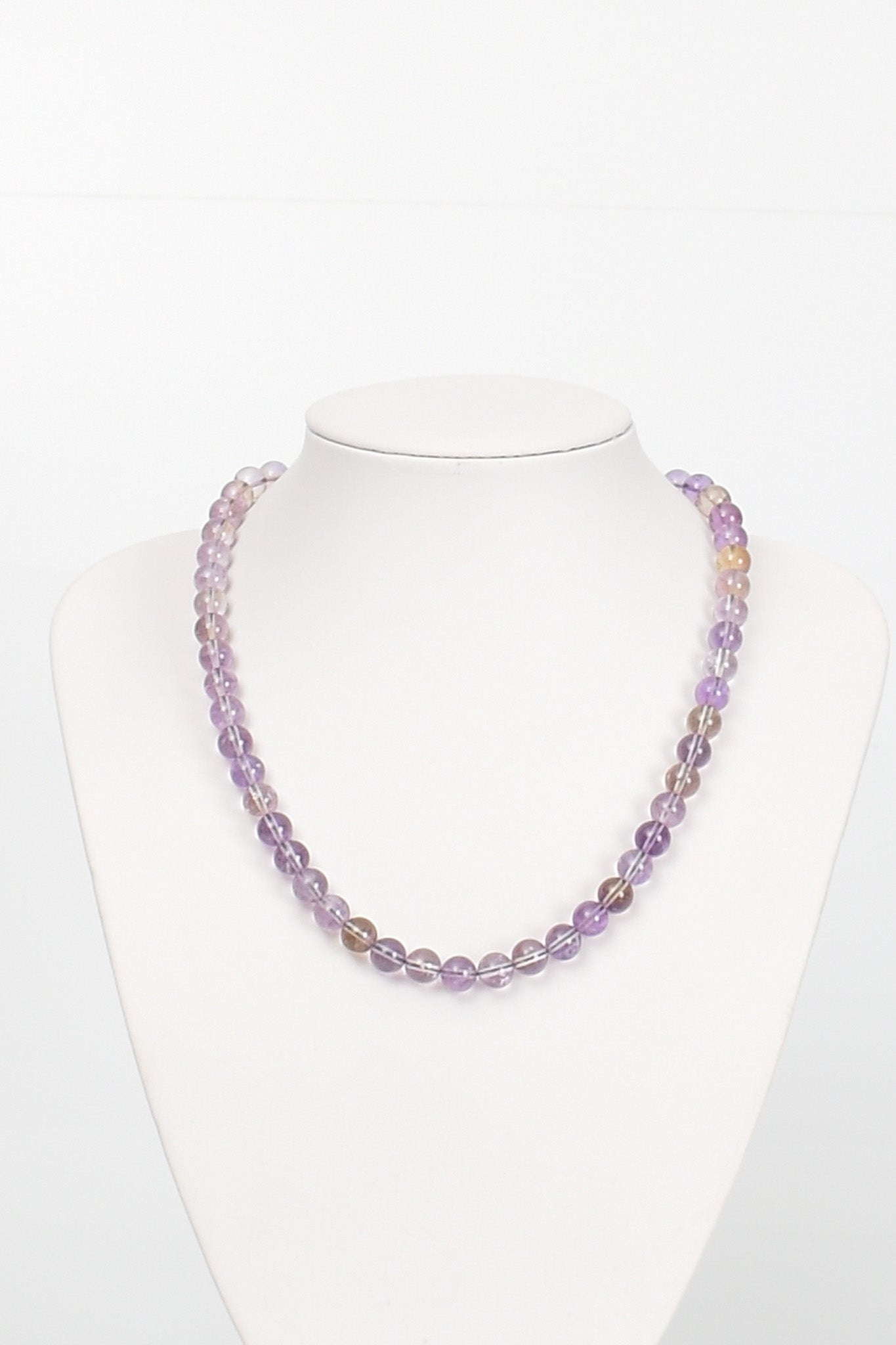 Laboratory Certified Ametrine 8 mm Natural Stone Necklace