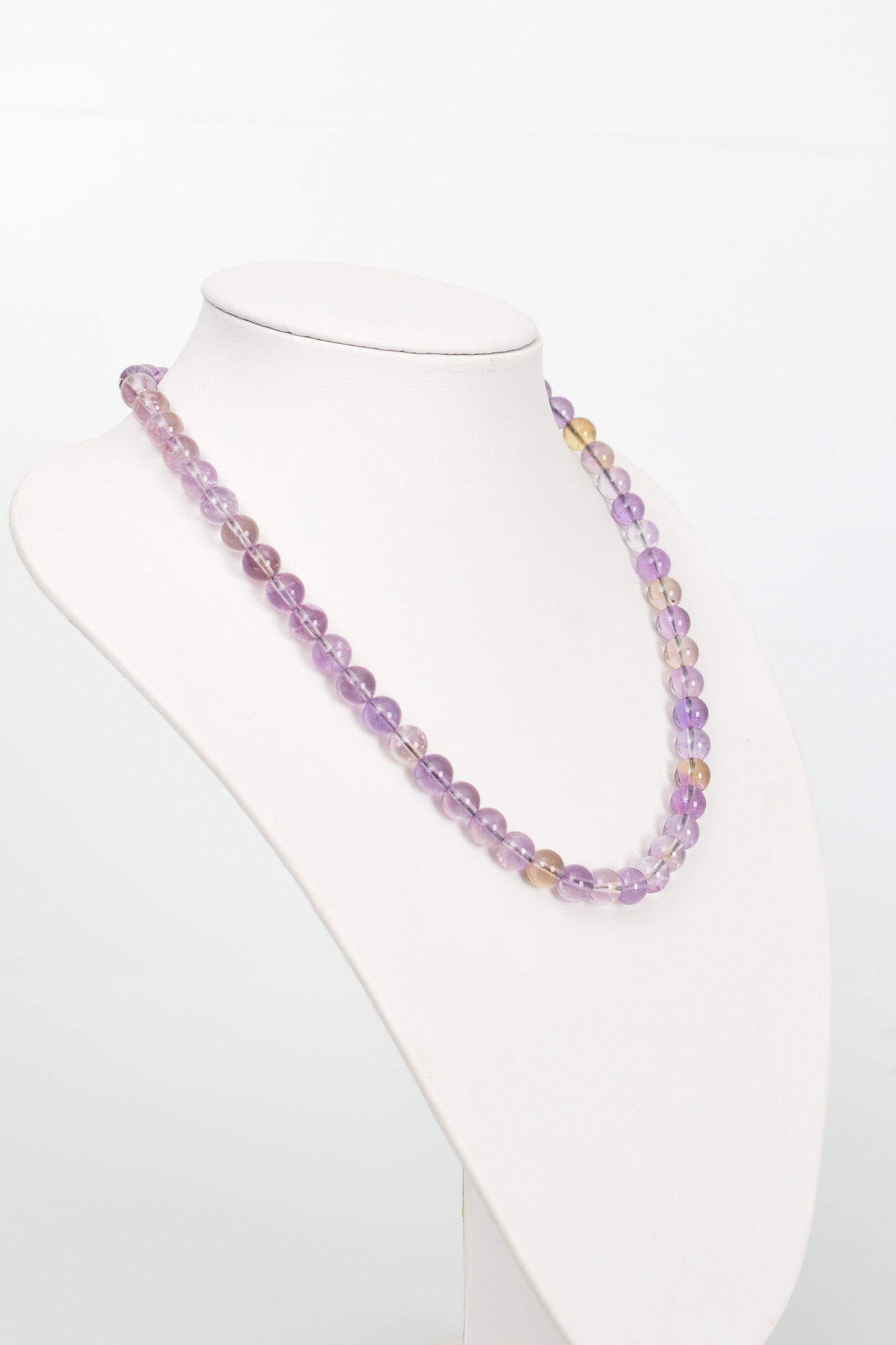 Laboratory Certified Ametrine 8 mm Natural Stone Necklace