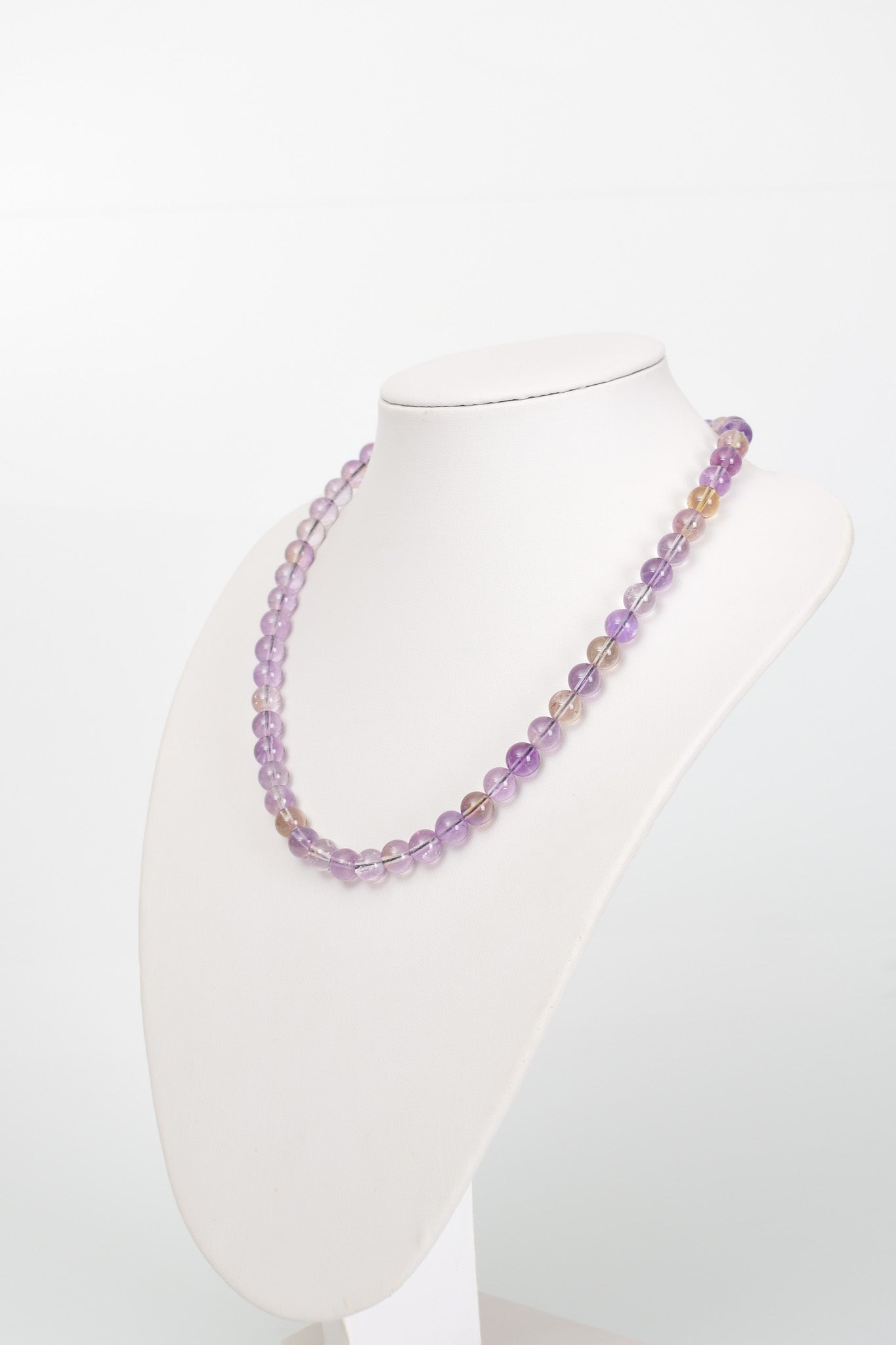Laboratory Certified Ametrine 8 mm Natural Stone Necklace