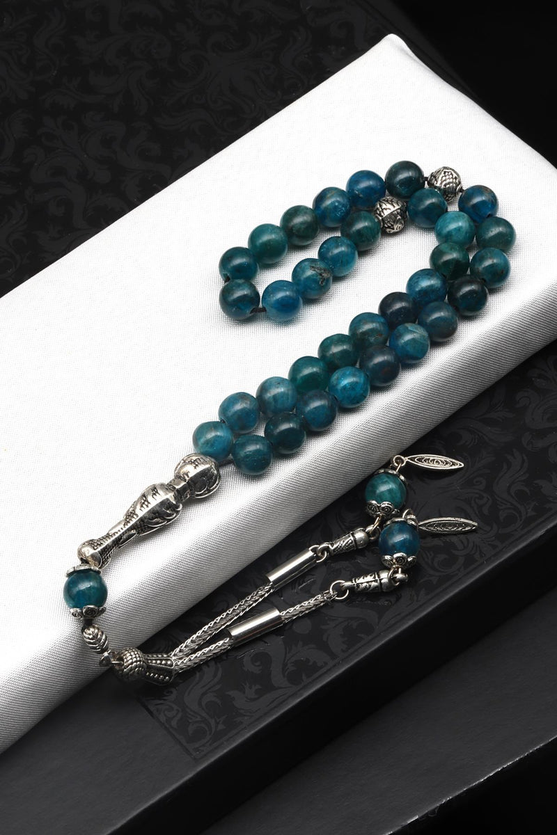 Laboratory Certified Apatit Natural Gemstone Prayer Beads 8 mm