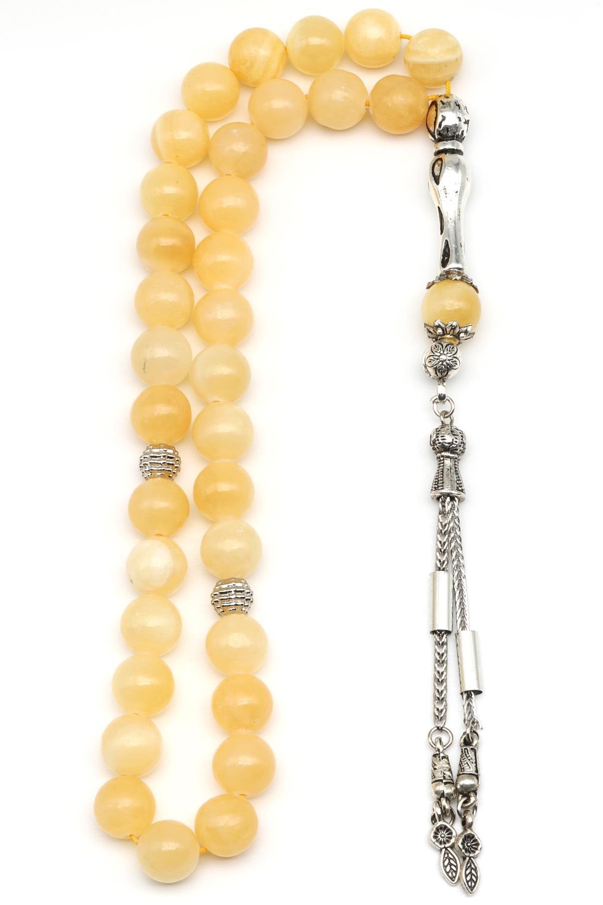 Aragonite Natural Gemstone Prayer Beads 10 mm Round Cut
