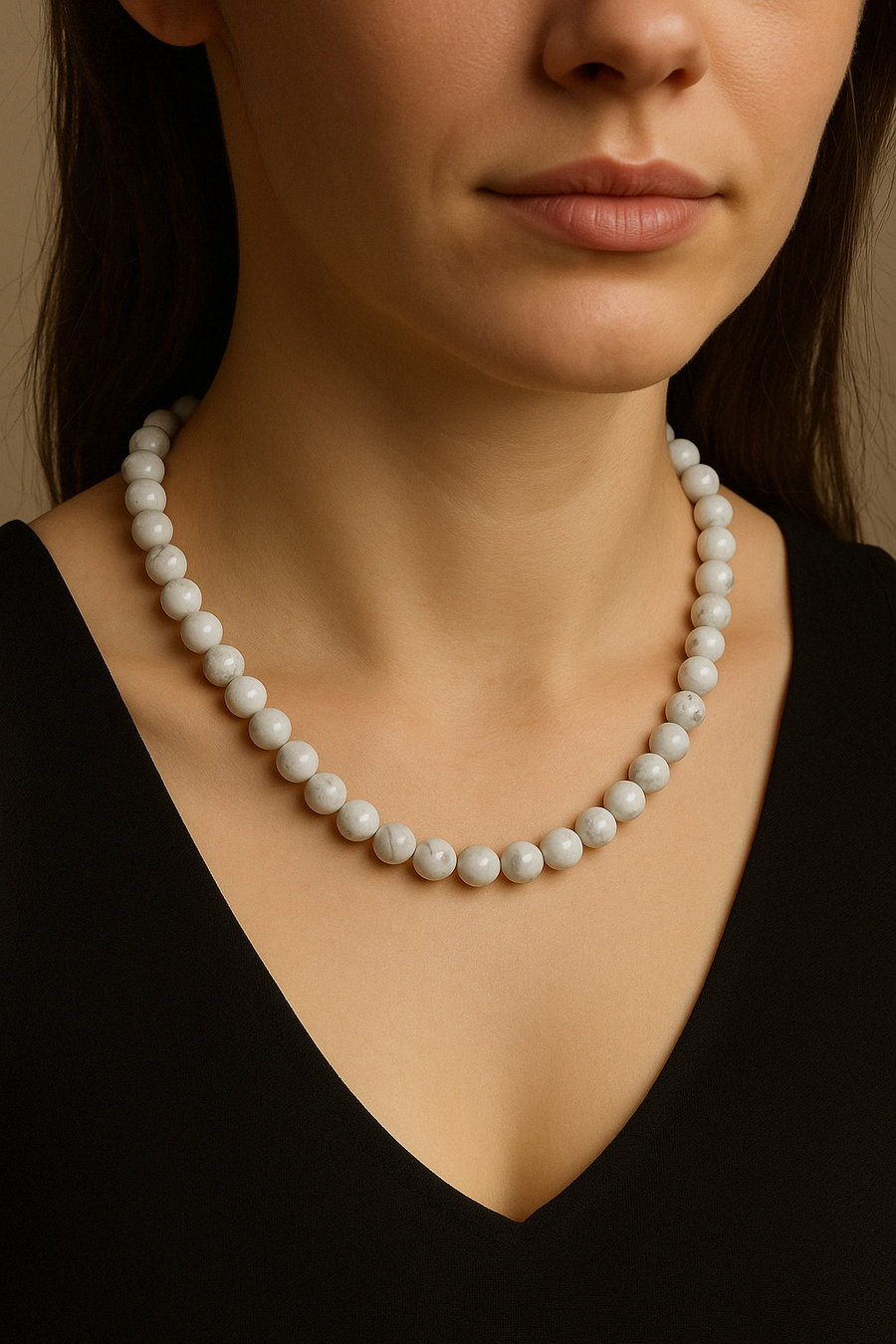 Laboratory Certified Moonstone 8 mm Natural Stone Necklace