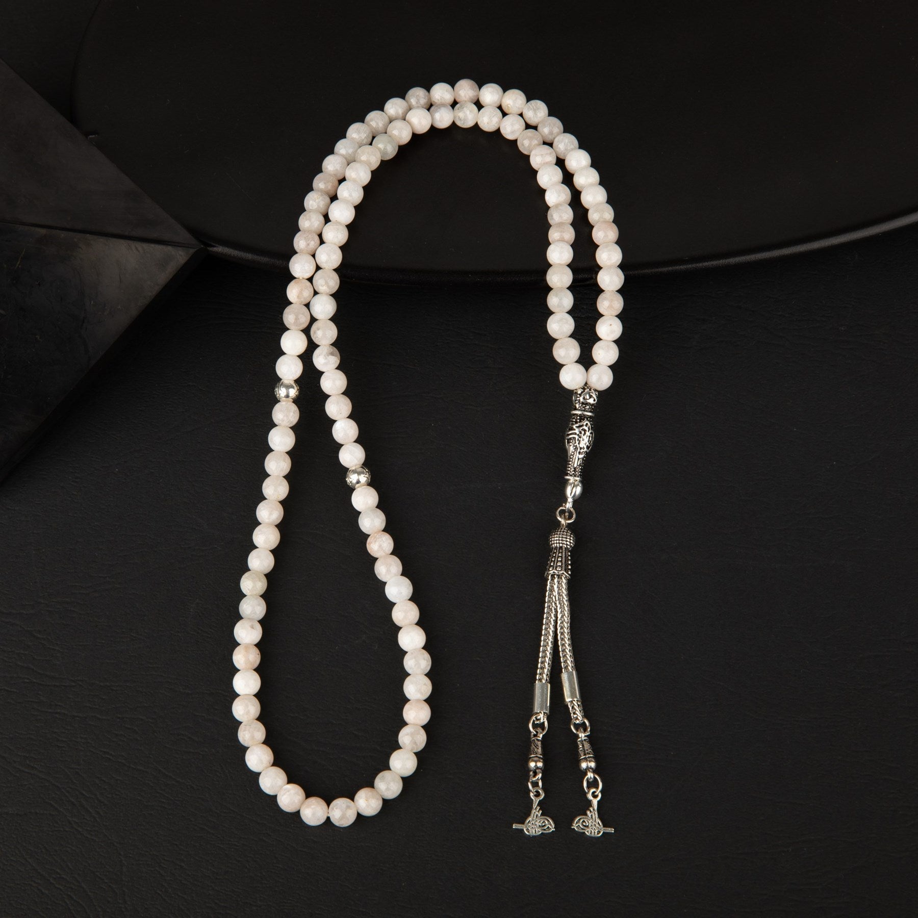 Moonstone Natural Gemstone Prayer Beads 99-Bead – 6mm