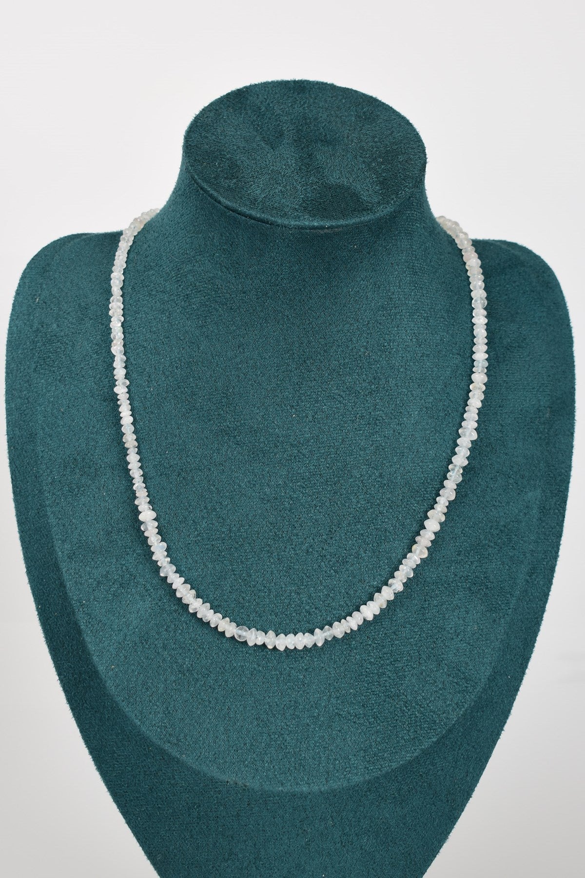Laboratory Certified Moonstone 4 mm Natural Stone Necklace