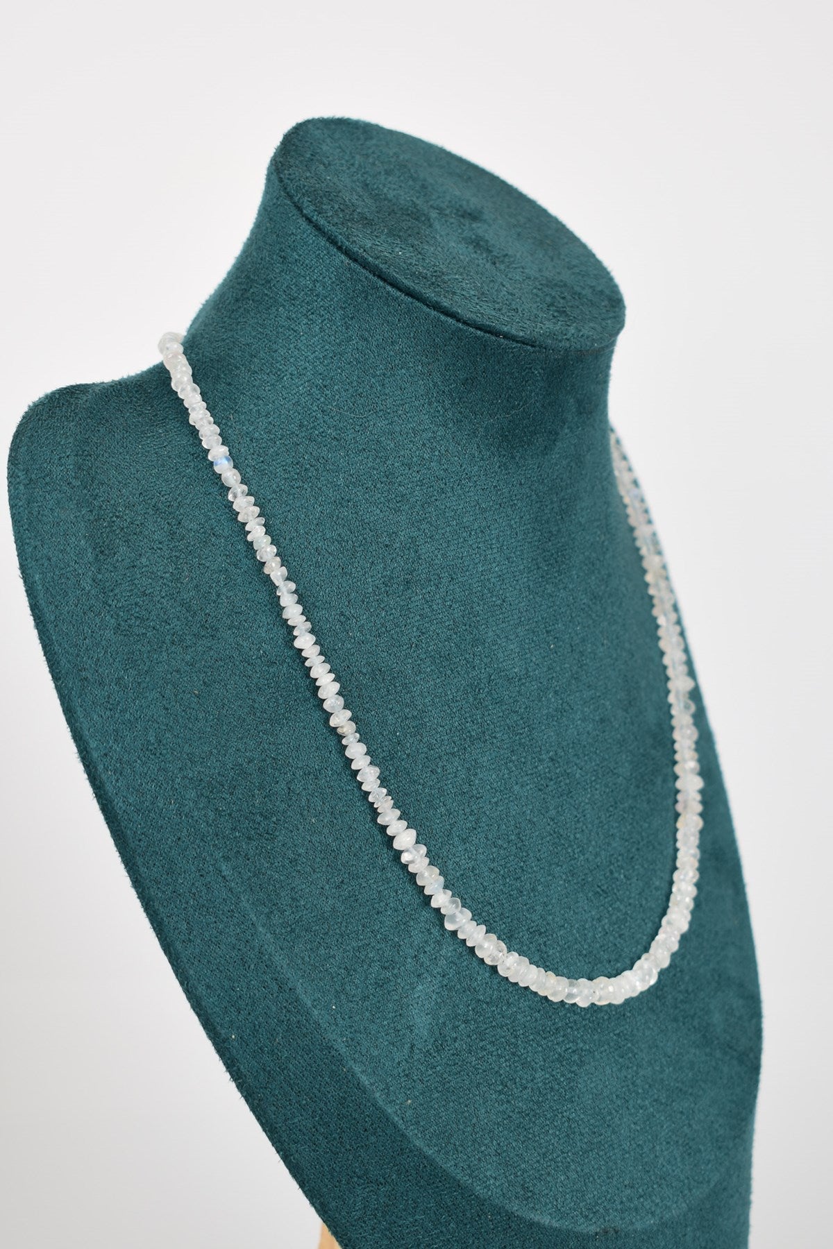 Laboratory Certified Moonstone 4 mm Natural Stone Necklace