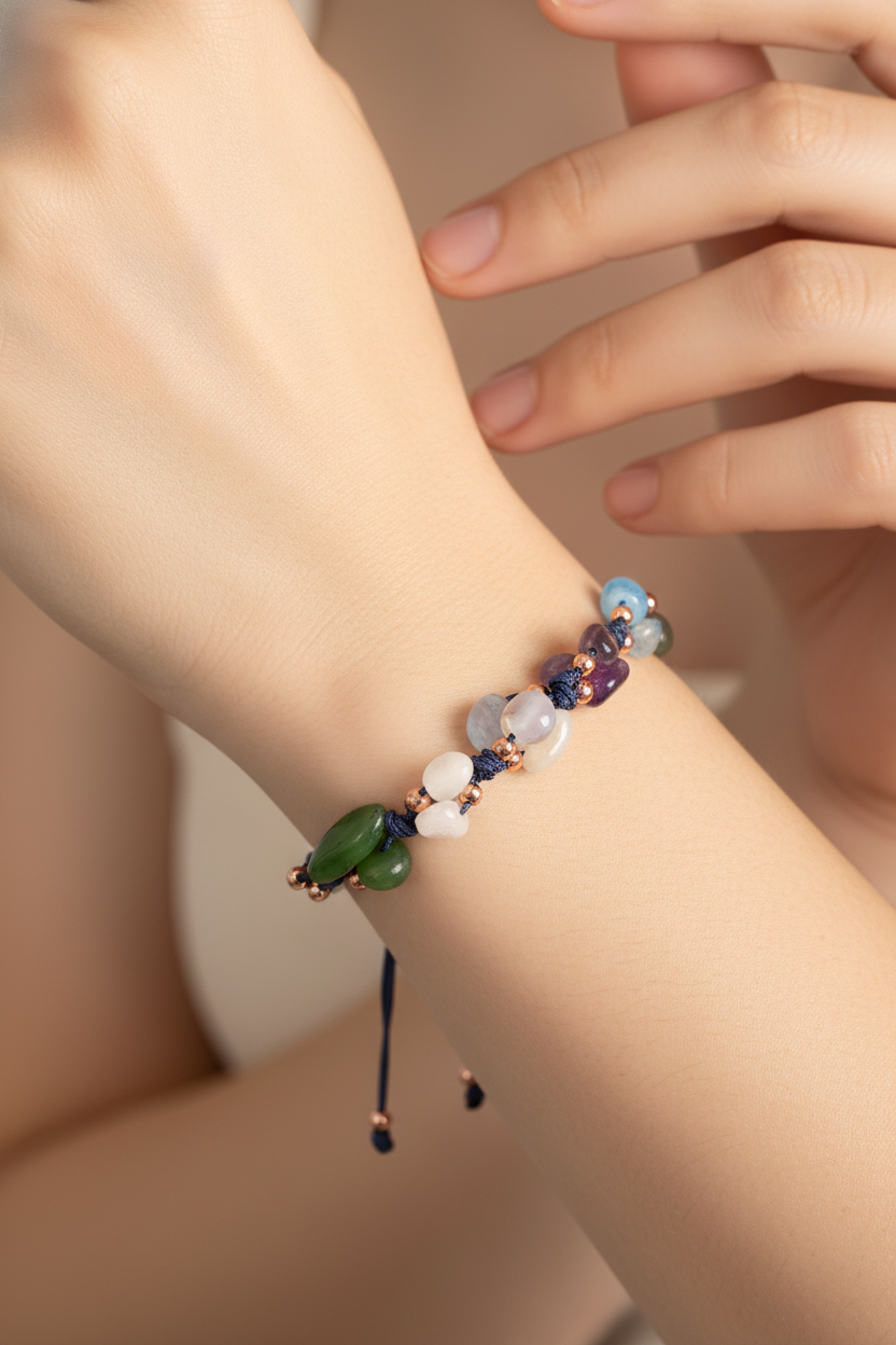 Laboratory Certified Aquarius Zodiac Natural Stone Bracelet