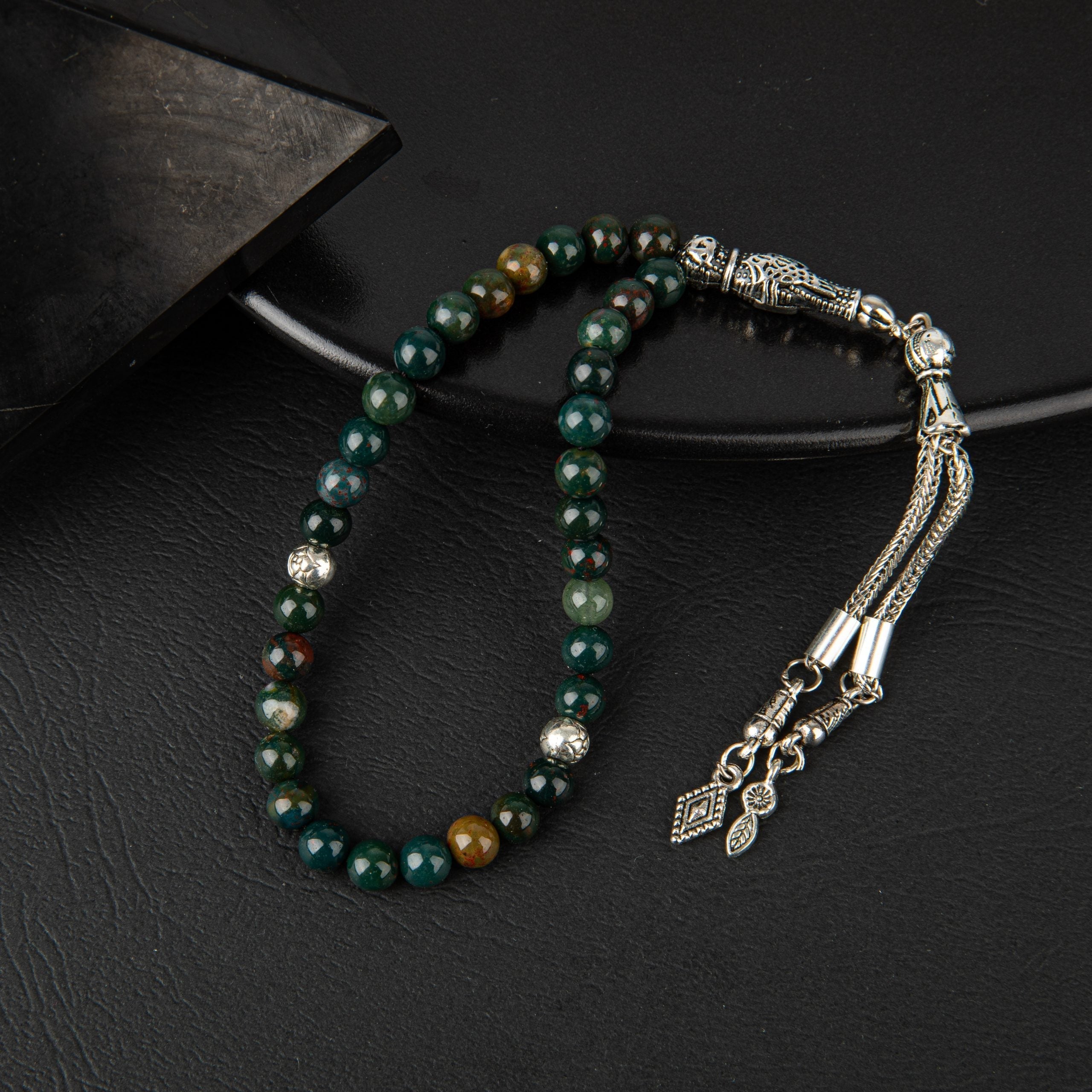 Bloodstone Natural Gemstone Prayer Beads 33-Bead – 6mm Handcrafted