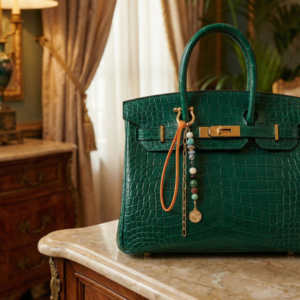 Laboratory Certified Natural Stone Bag Charm – Moonstone, Anyolite, Prehnite, Jasper, Turquoise, Mother of Pearl & Chrysoprase