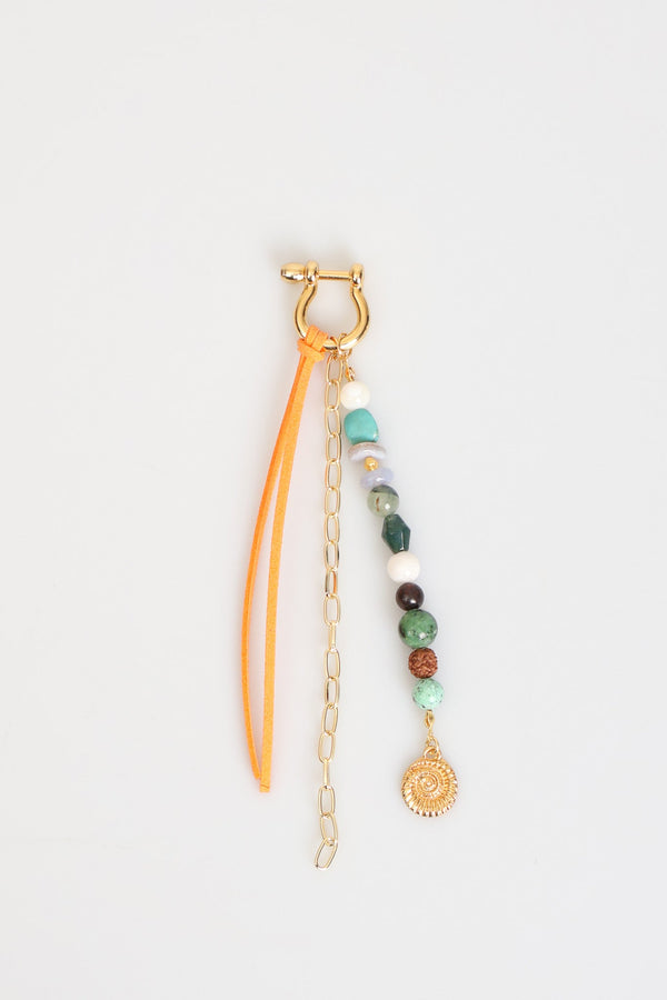 Laboratory Certified Natural Stone Bag Charm – Moonstone, Anyolite, Prehnite, Jasper, Turquoise, Mother of Pearl & Chrysoprase