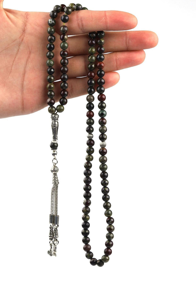 Laboratory Certified Dragon Jade Natural Gemstone 99'Lu Prayer Beads 6 mm