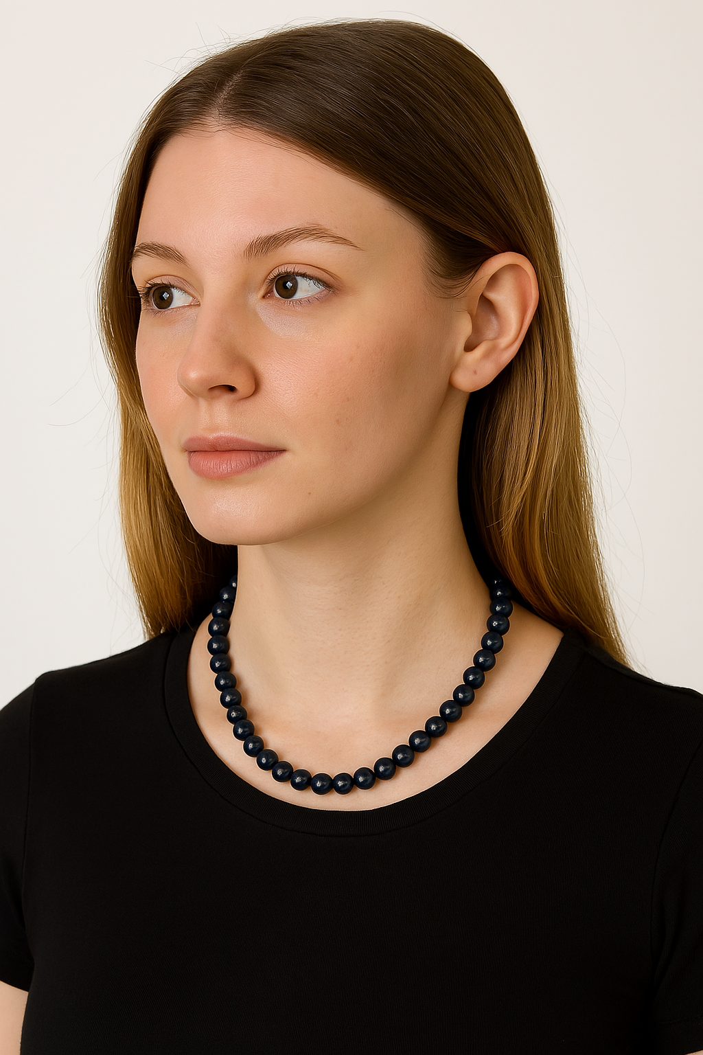 Laboratory Certified Dumortierite 8 mm Natural Stone Necklace