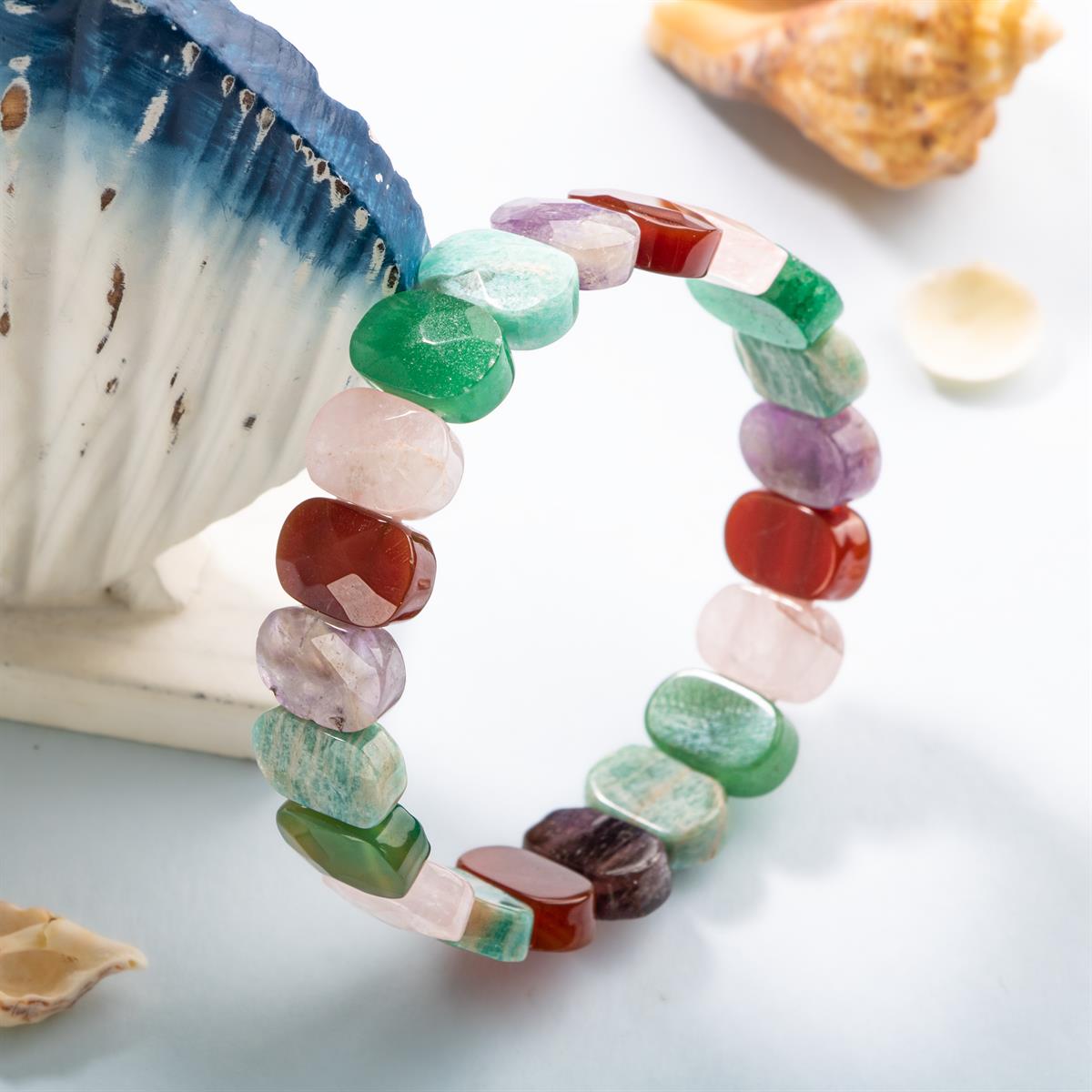 Laboratory Certified Virgo Zodiac Wide-Cut Natural Stone Women’s Bracelet