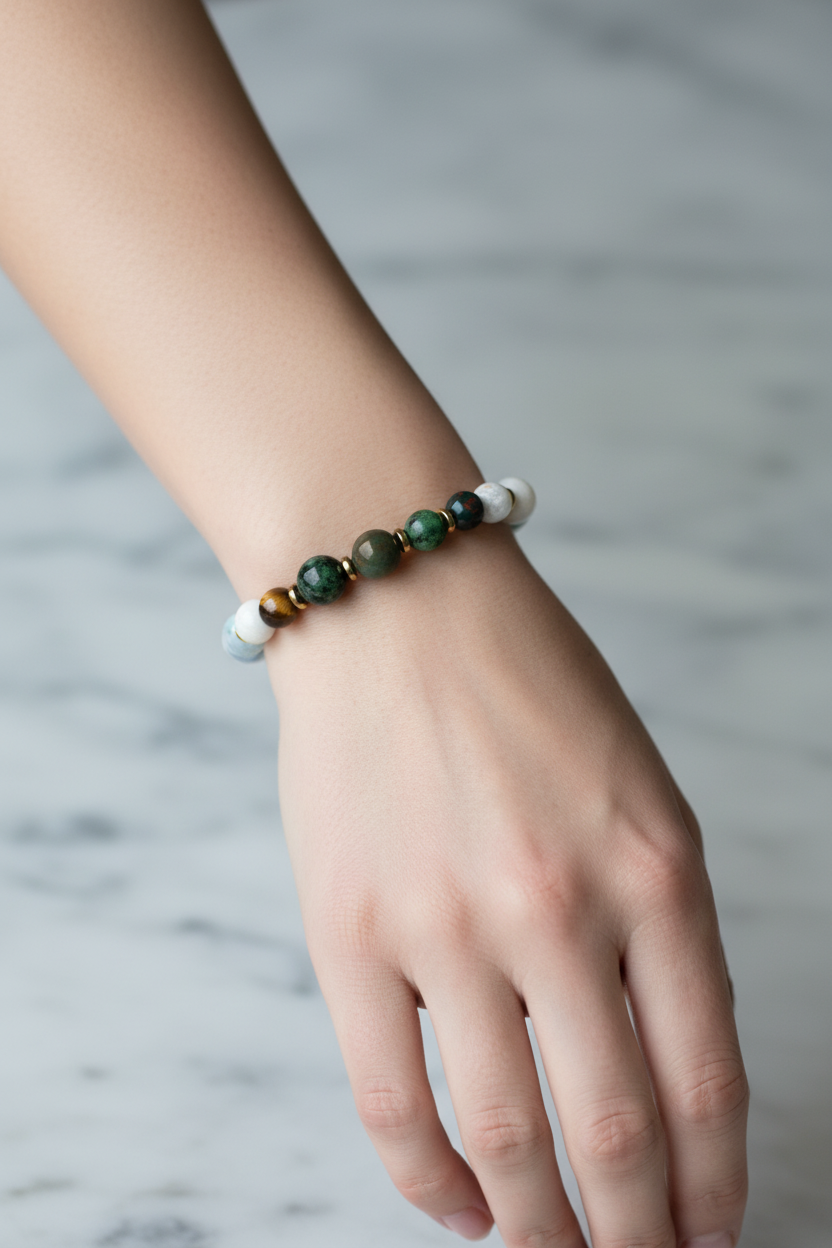 Laboratory Certified Cancer Zodiac Natural Stone Bracelet