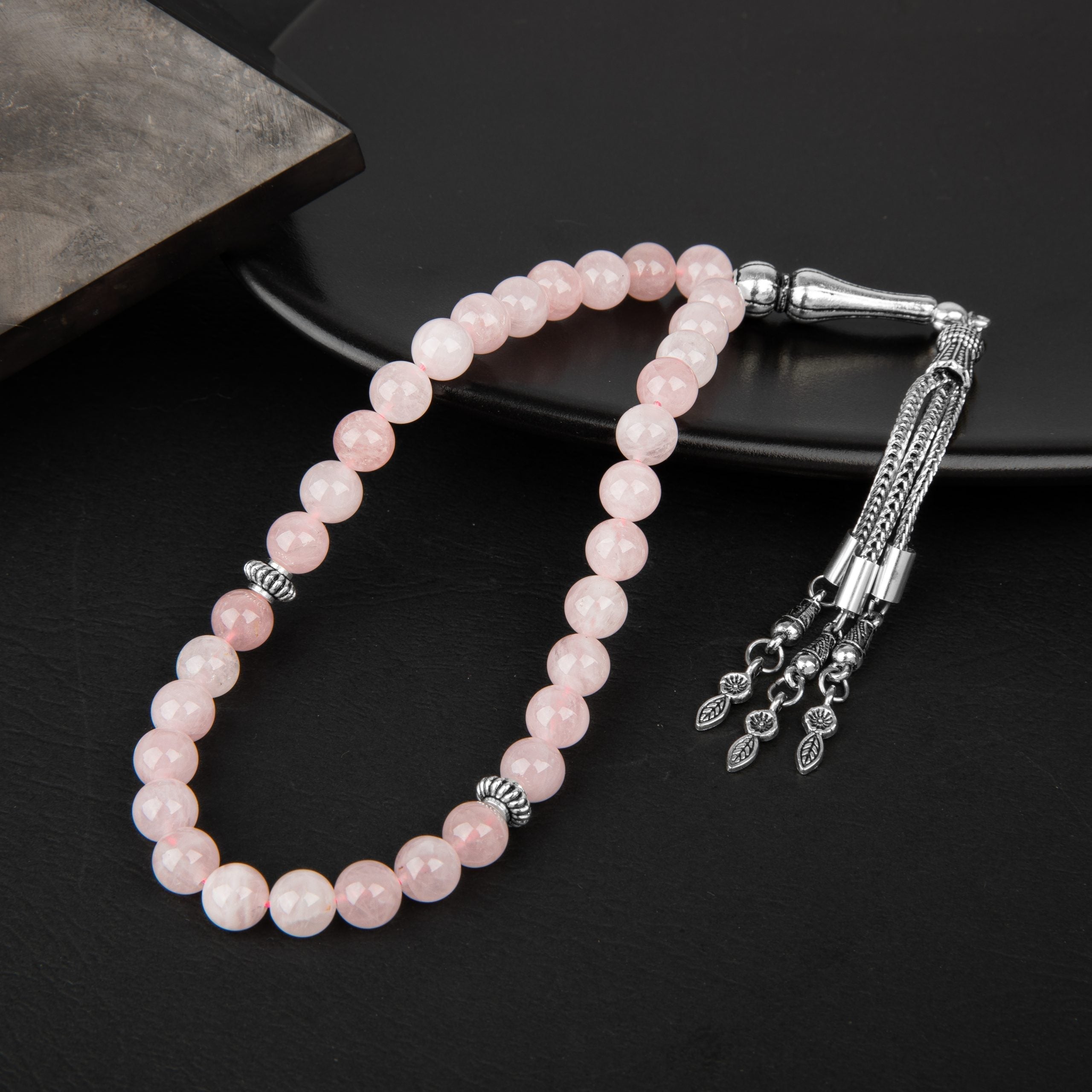 Rose Quartz (Rose Quartz) Natural Gemstone Prayer Beads 33-Bead - 8mm