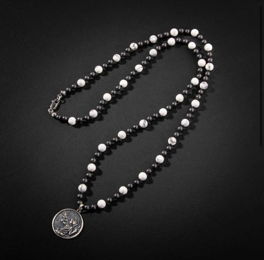 Laboratory Certified Havlit & Hematite Natural Stone Silver Design Necklace