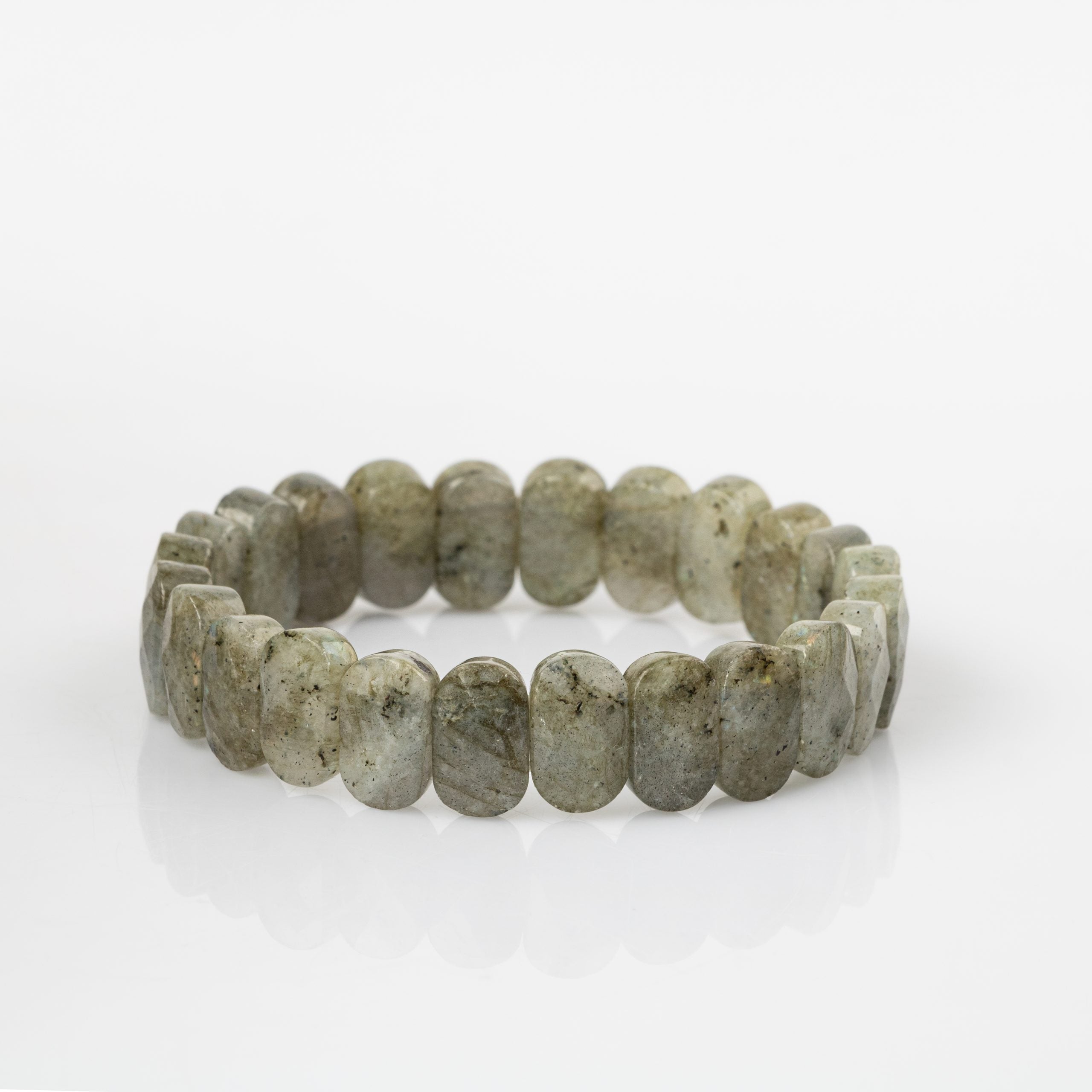 Certified Labradorite Wide Cut Natural Gemstone Bracelet