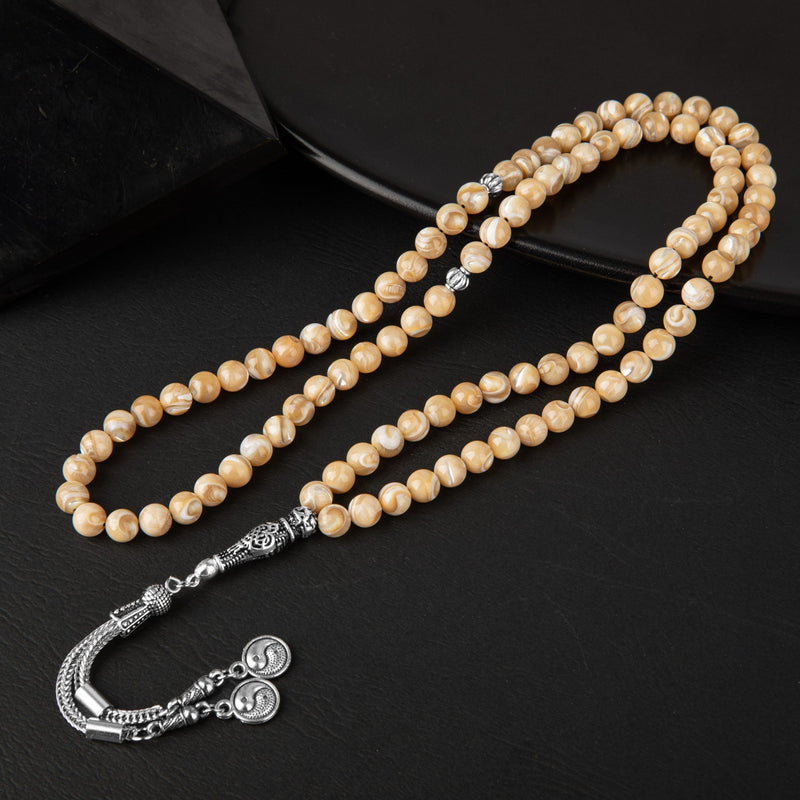 Laboratory Certified Mother of Pearl Natural Gemstone Prayer Beads 99-Bead – 6mm