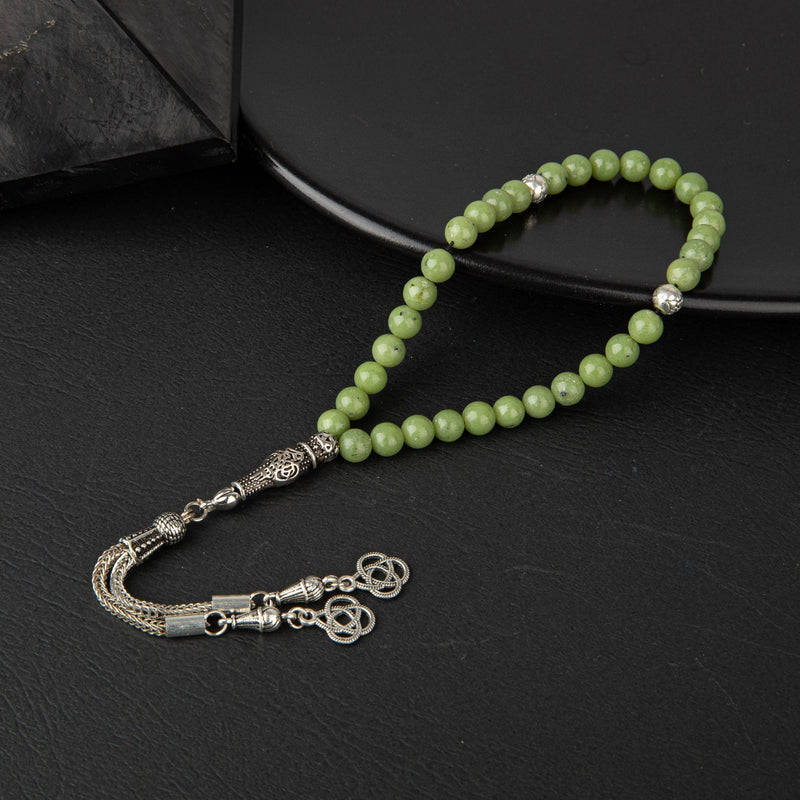 Laboratory Certified Jade Natural Gemstone Prayer Beads 33-Bead – 6mm