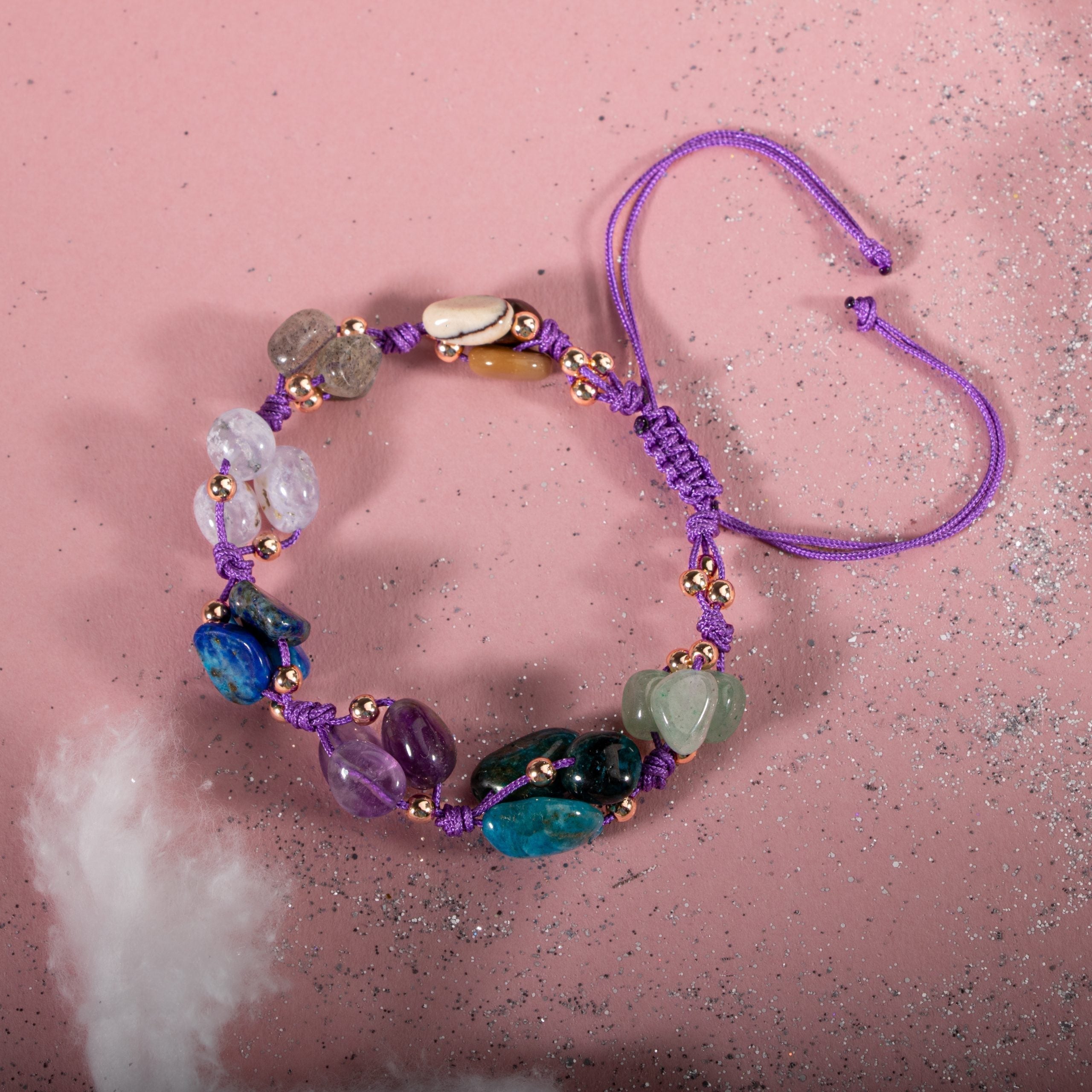 Yay Burcu Bileklik Ametist, Jasper, Kalsedon, Labradorit, Lapis Lazuli, Mavi Apatit, Yeşil Aventurin