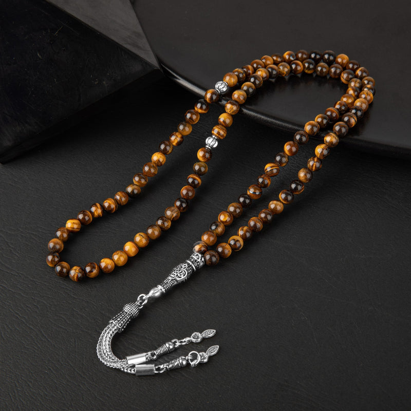 Laboratory Certified Tiger's Eye Natural Gemstone Prayer Beads 99-Bead – 6mm