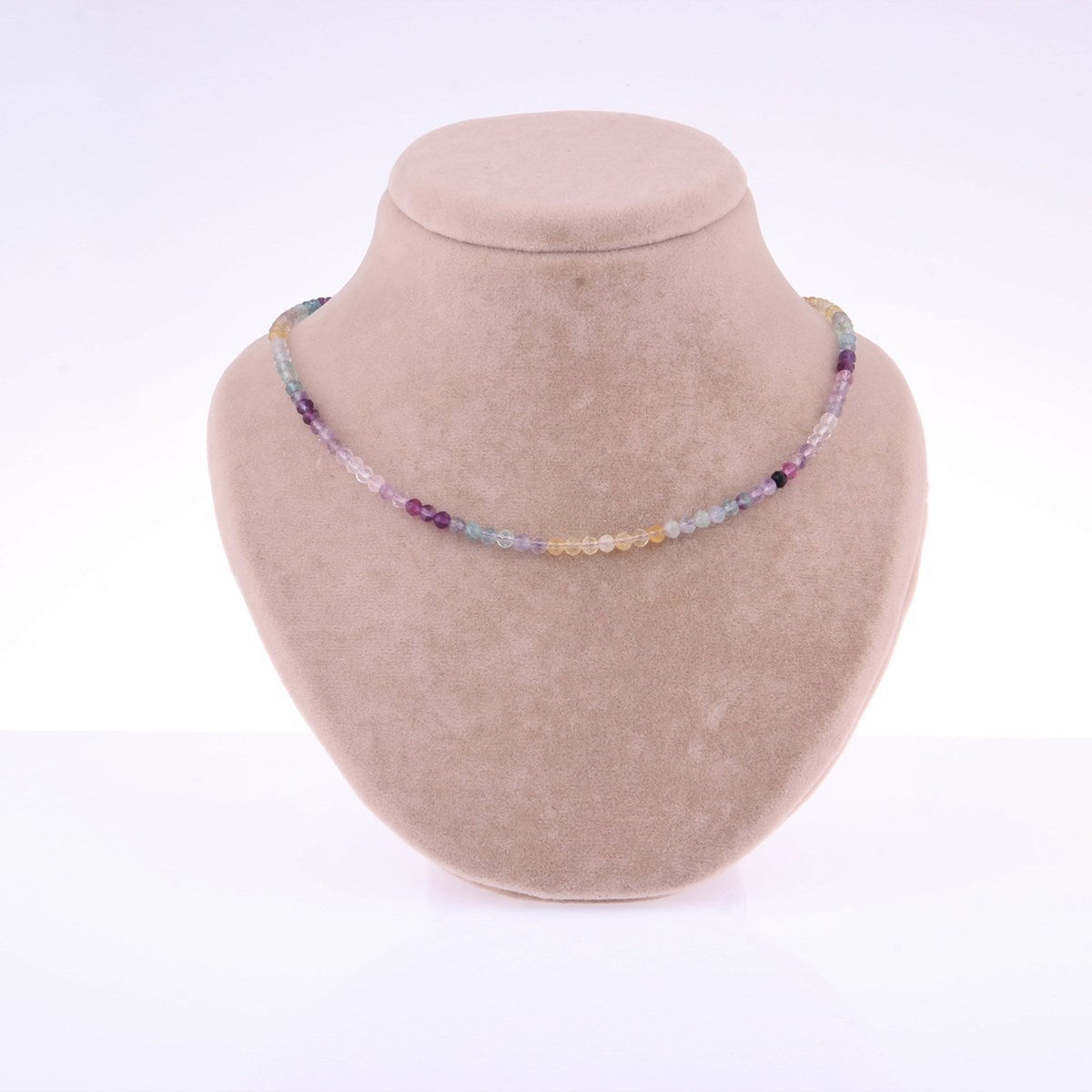 Laboratory Certified Fluorite Natural Stone Necklace 3 mm