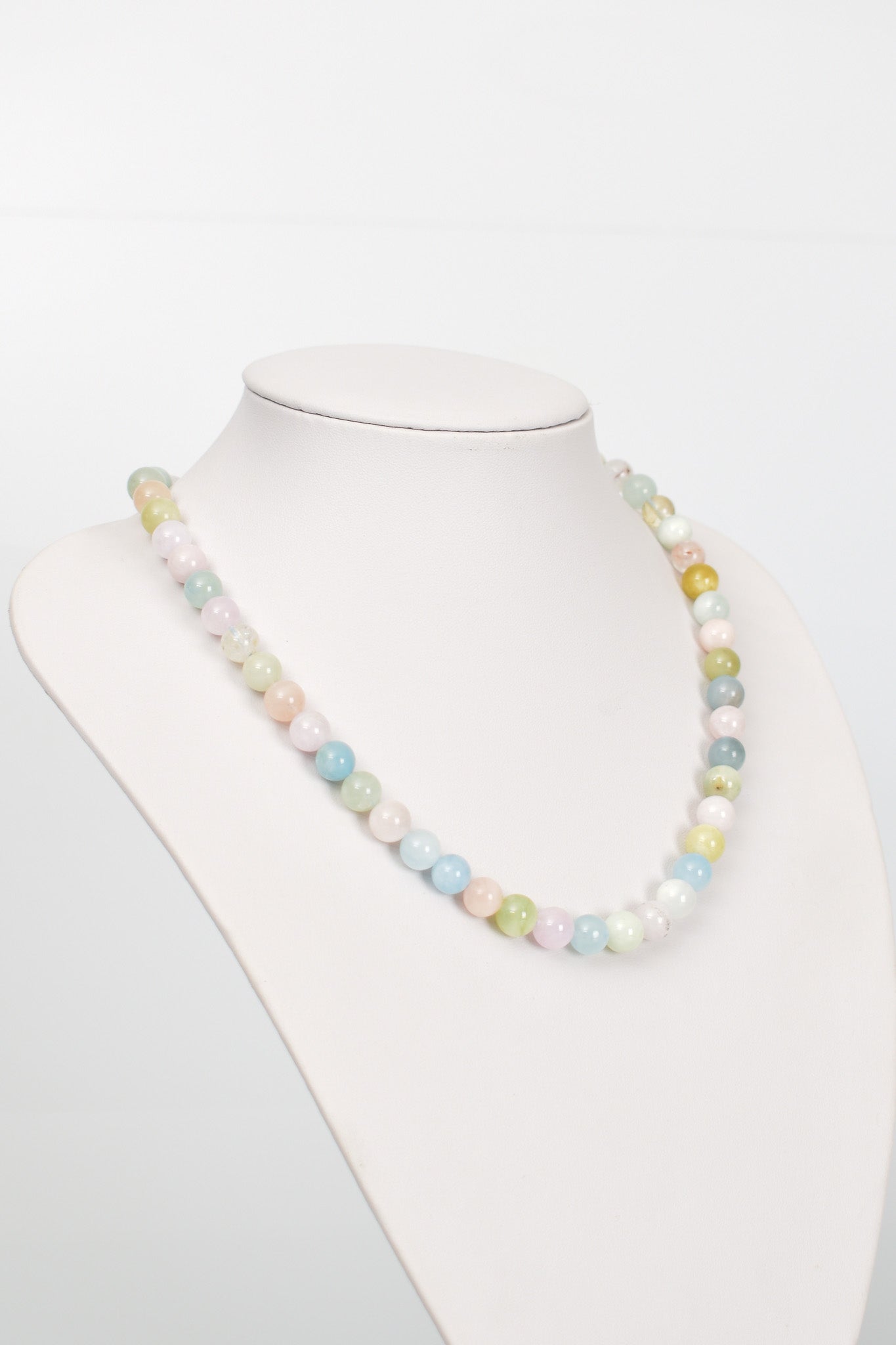 Laboratory Certified Heliodor 8 mm Natural Stone Necklace