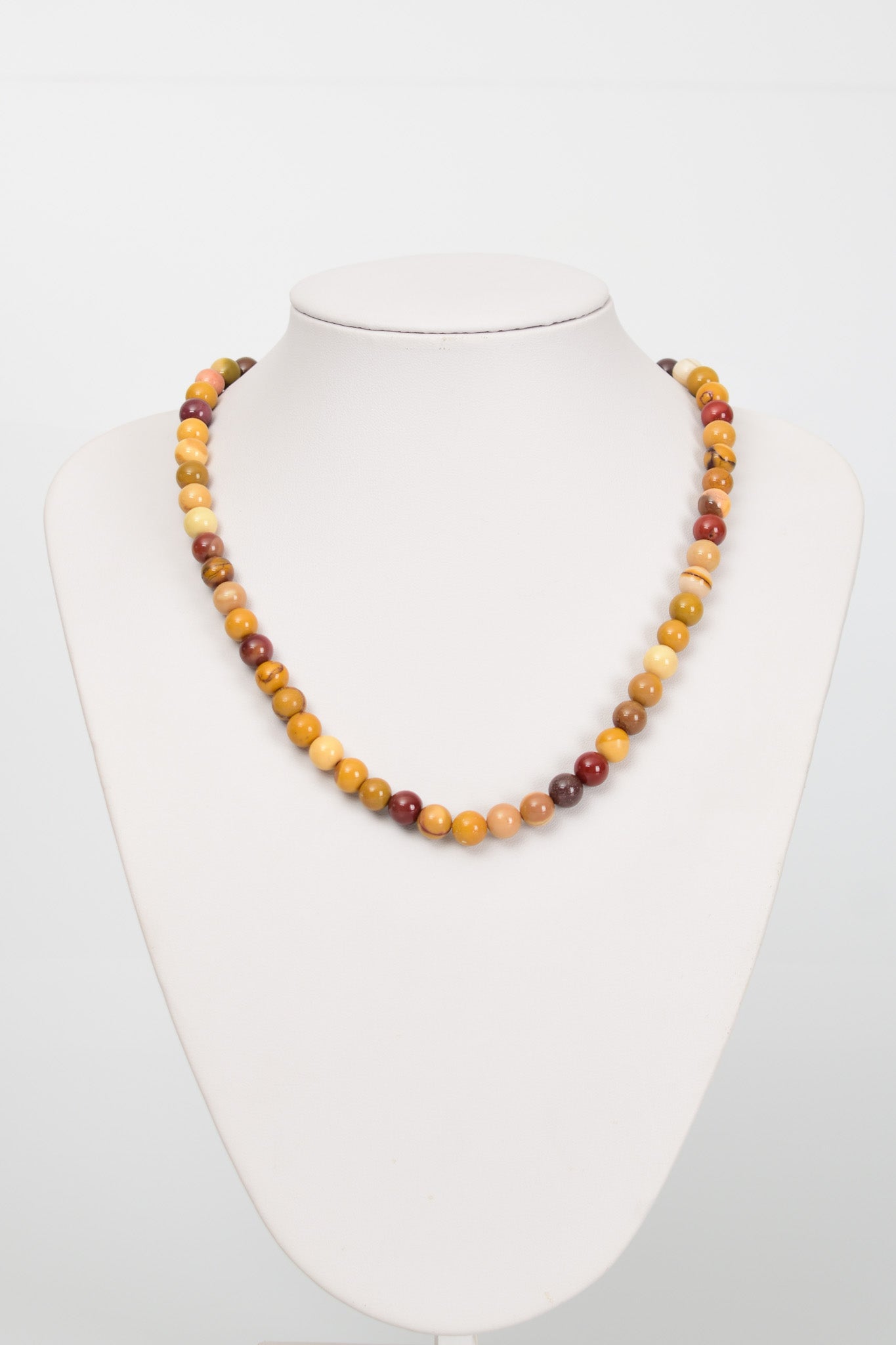 Laboratory Certified Jasper 8 mm Natural Stone Necklace