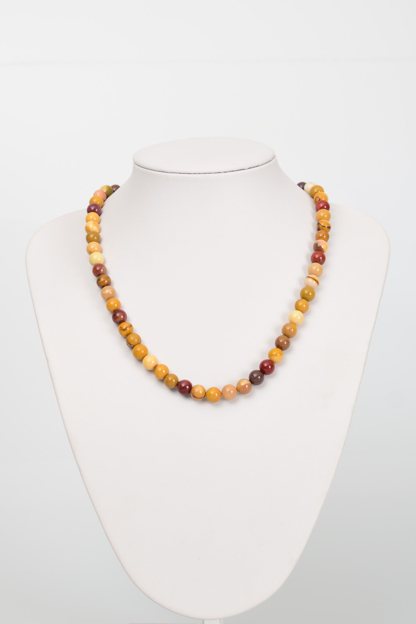 Laboratory Certified Jasper 8 mm Natural Stone Necklace