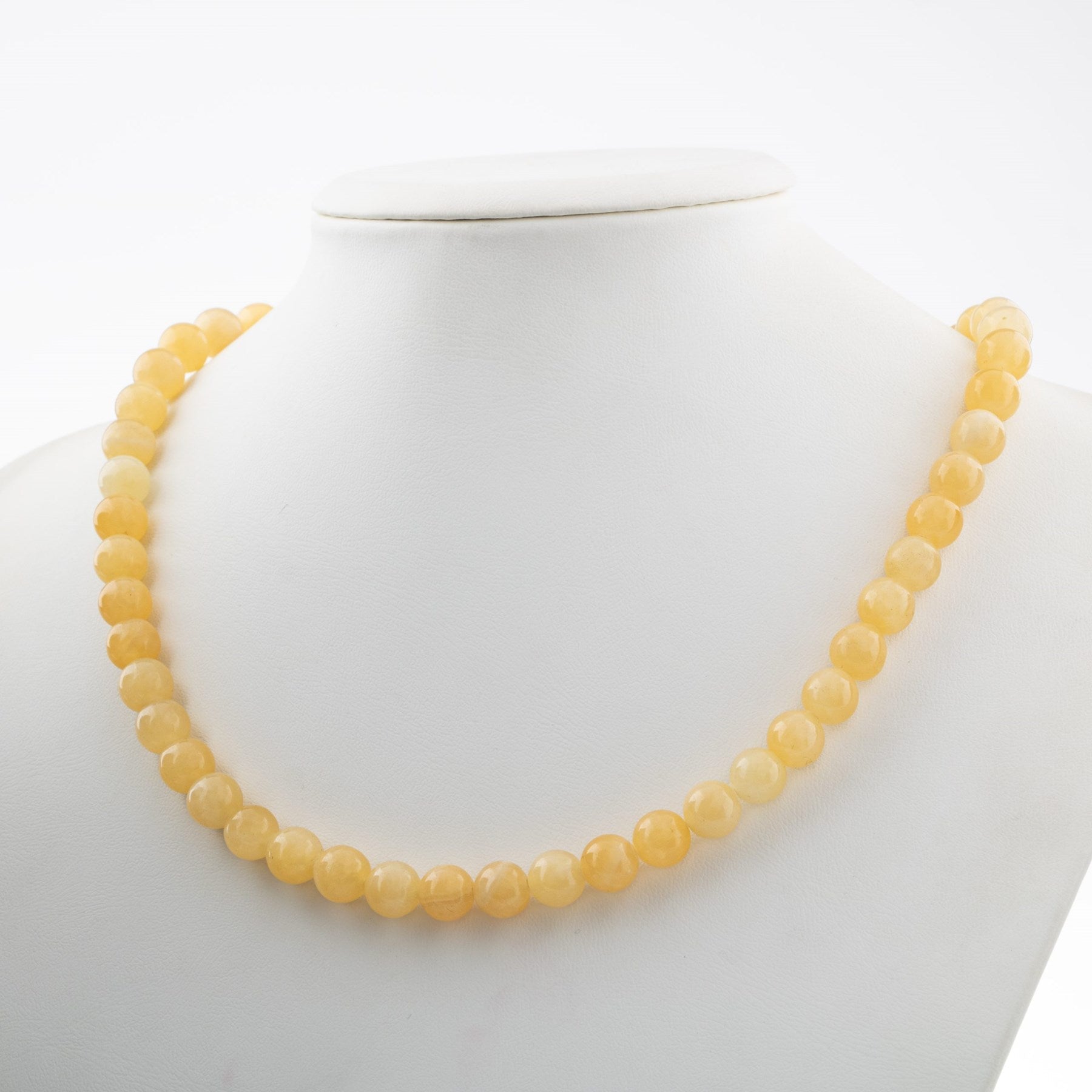 Laboratory Certified Calcite 8 mm Natural Stone Necklace