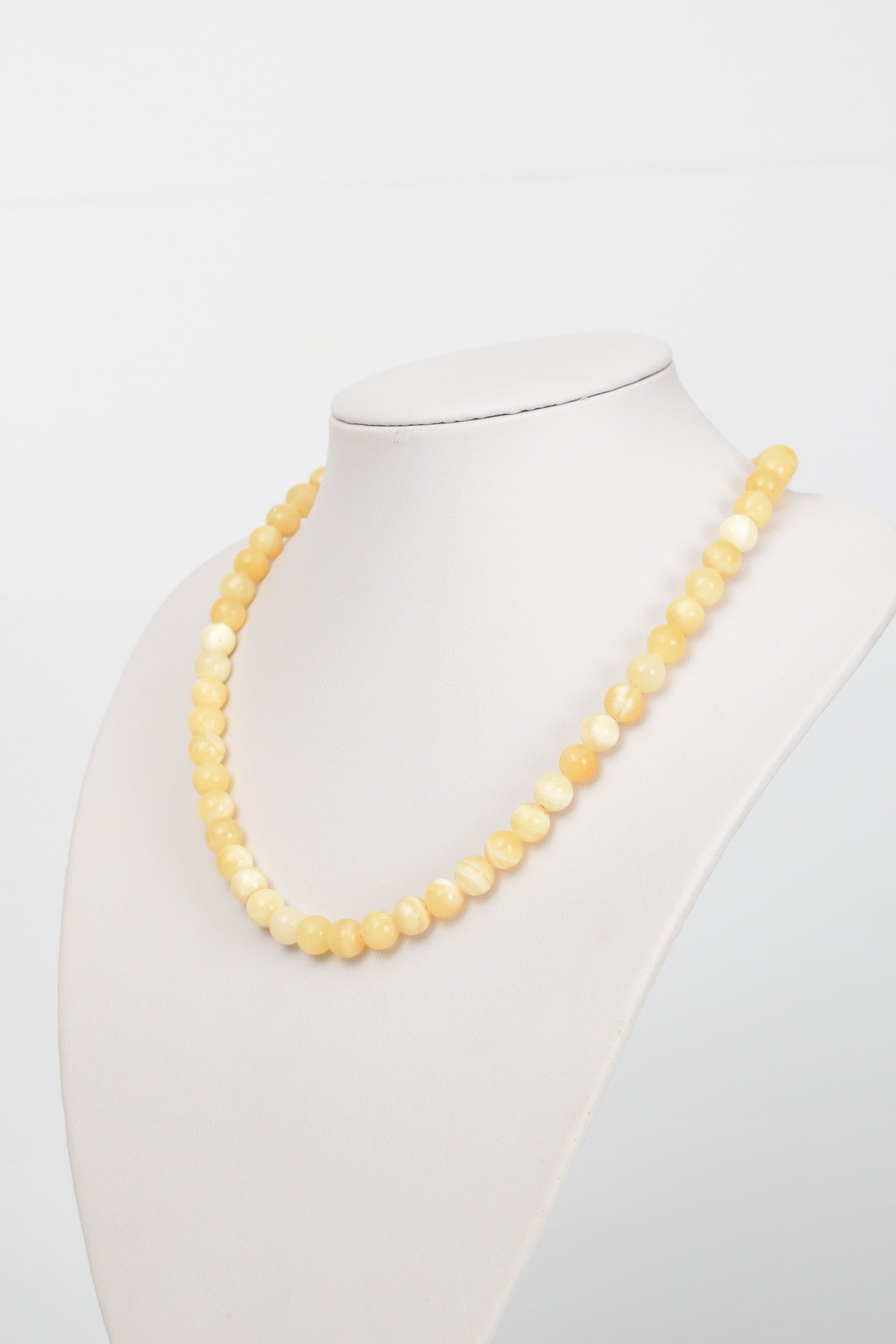 Laboratory Certified Calcite 8 mm Natural Stone Necklace