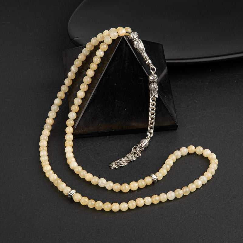 Laboratory Certified Calcite Natural Gemstone Prayer Beads 99-Bead – 6mm