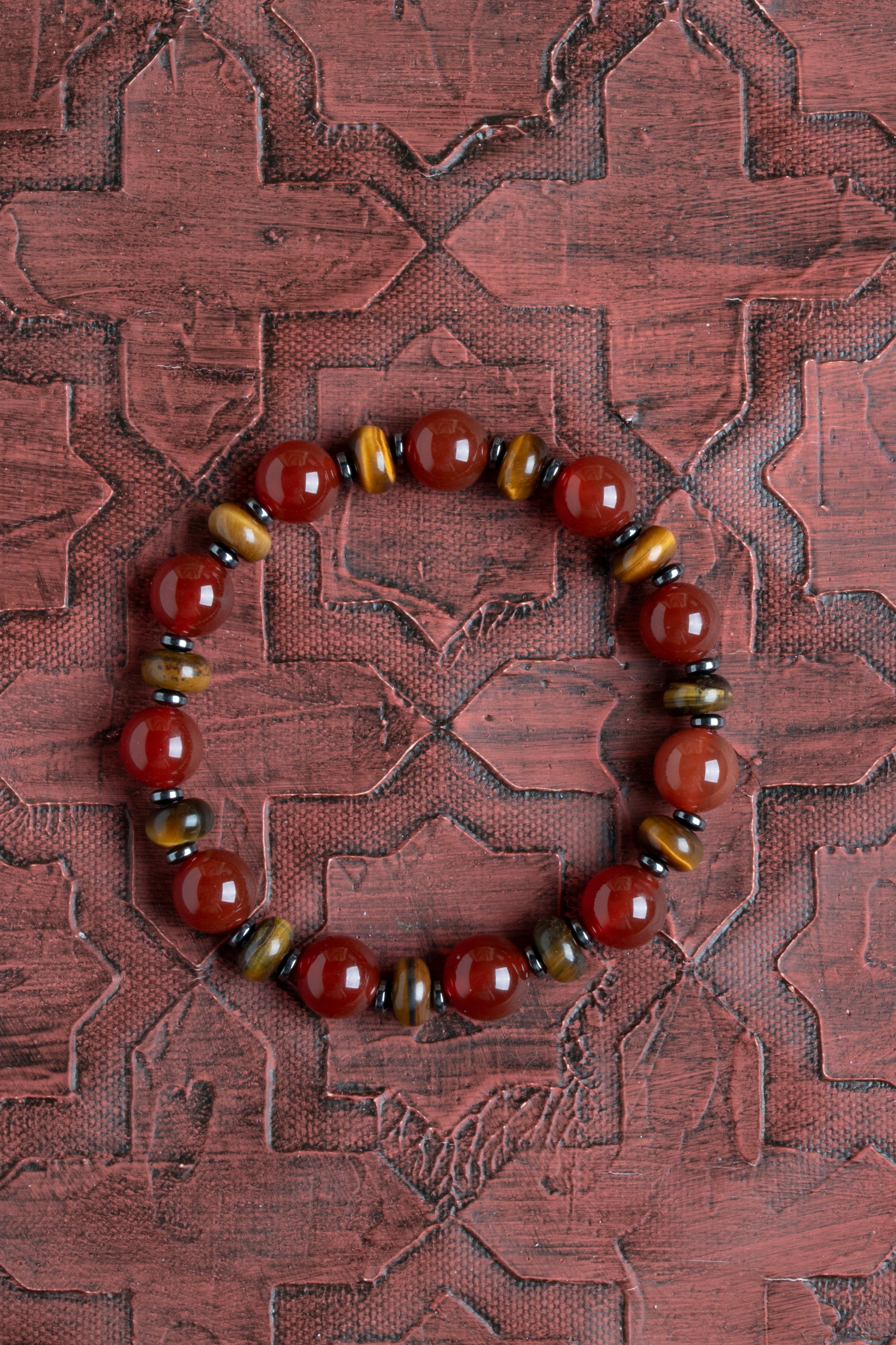Laboratory Certified Agate & Hematite Natural Stone Bracelet