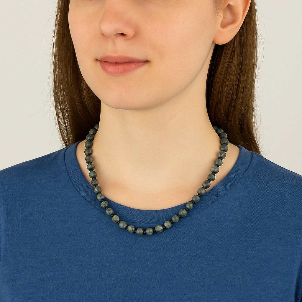 Laboratory Certified Cat’s Eye 6 mm Natural Stone Necklace