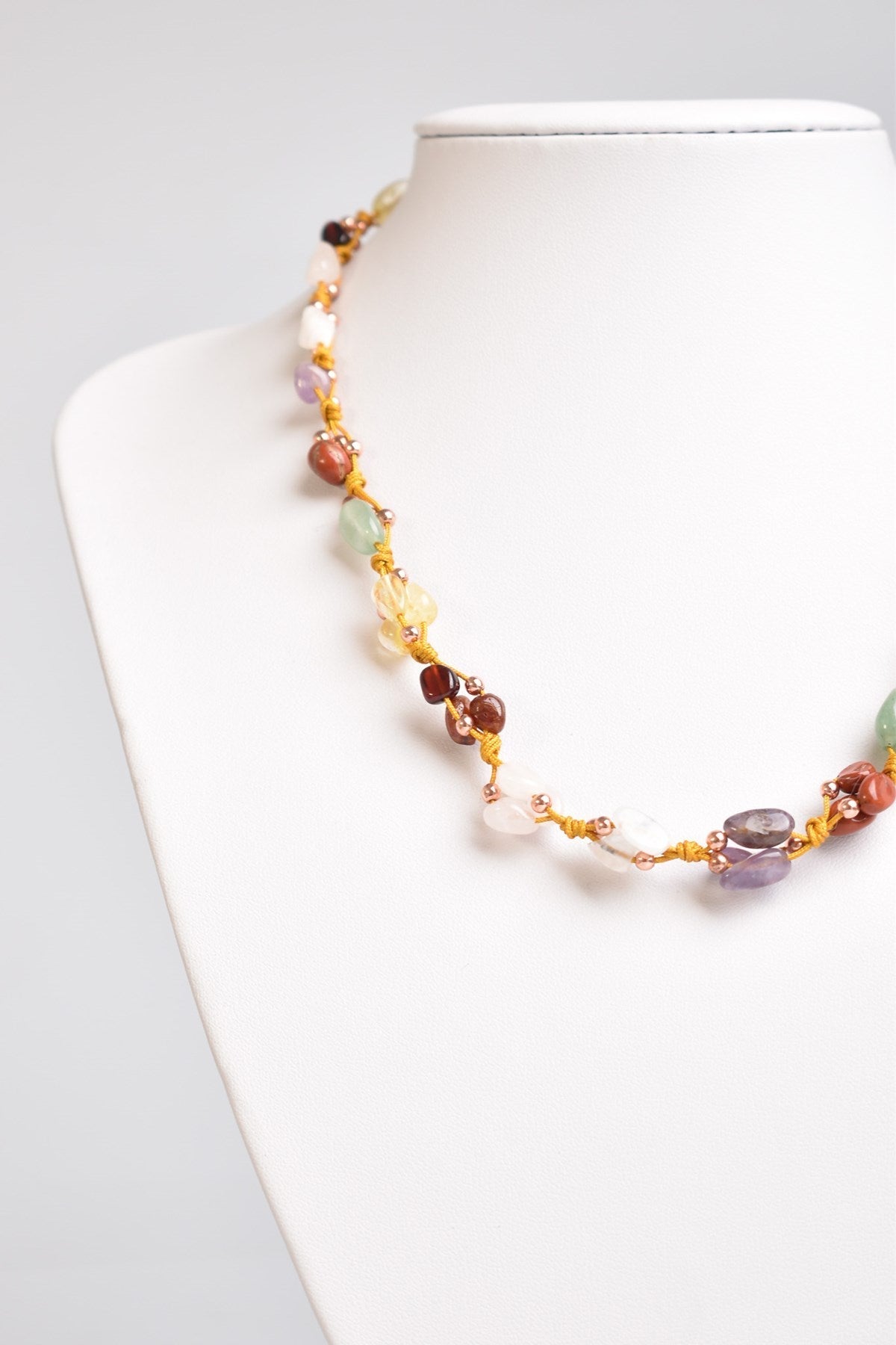 Laboratory Certified Aries Zodiac Natural Stone Macramé Necklace