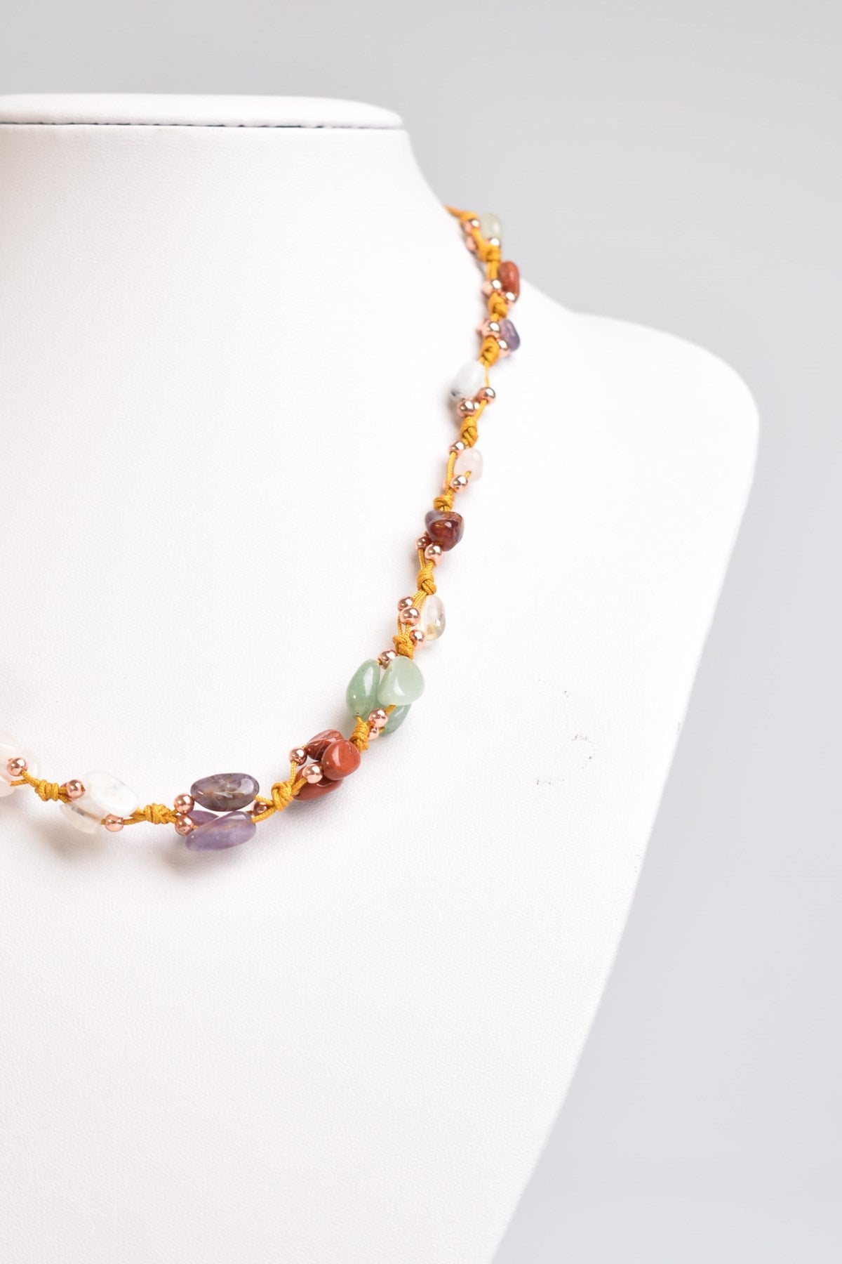 Laboratory Certified Aries Zodiac Natural Stone Macramé Necklace