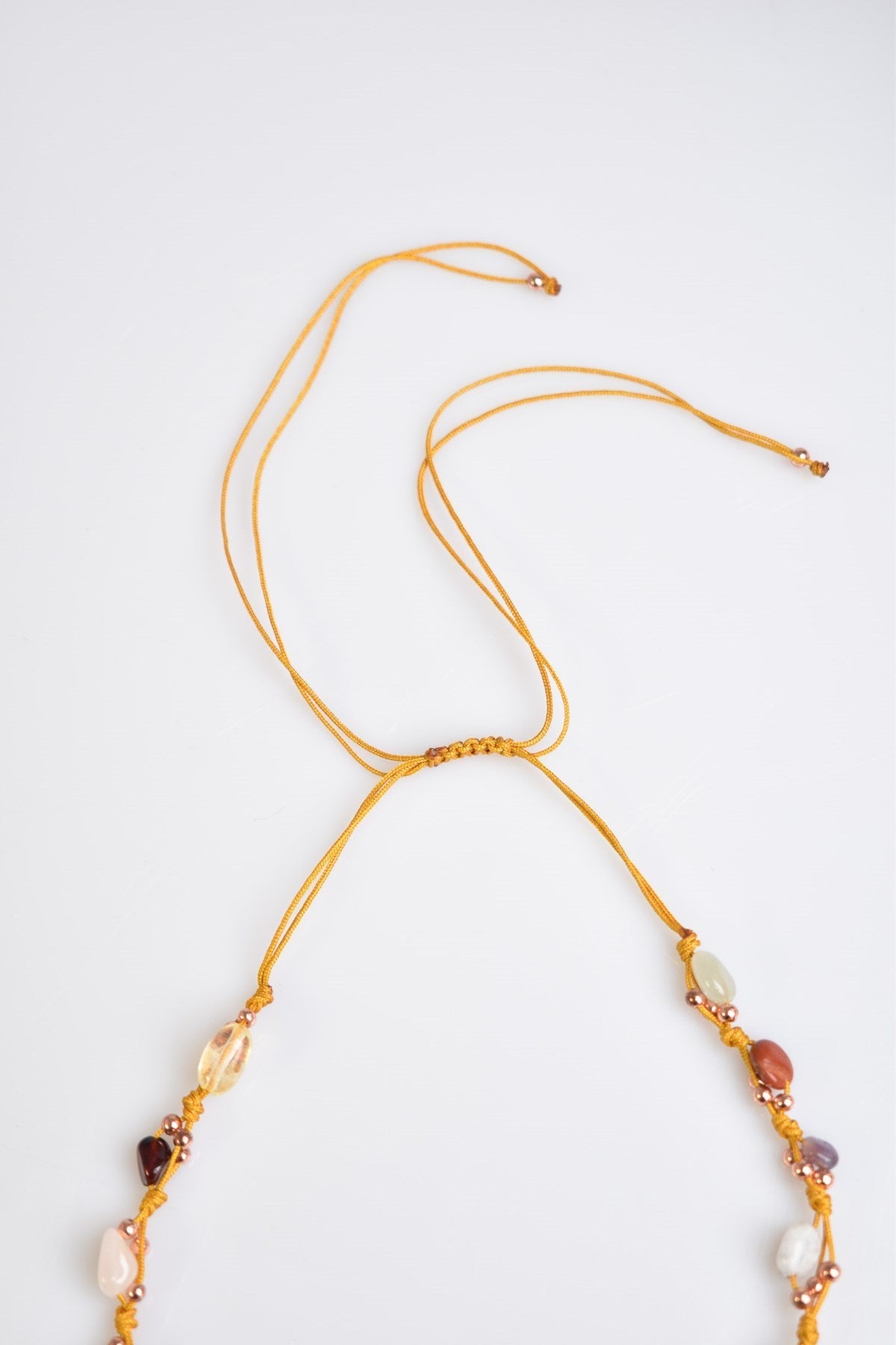 Laboratory Certified Aries Zodiac Natural Stone Macramé Necklace