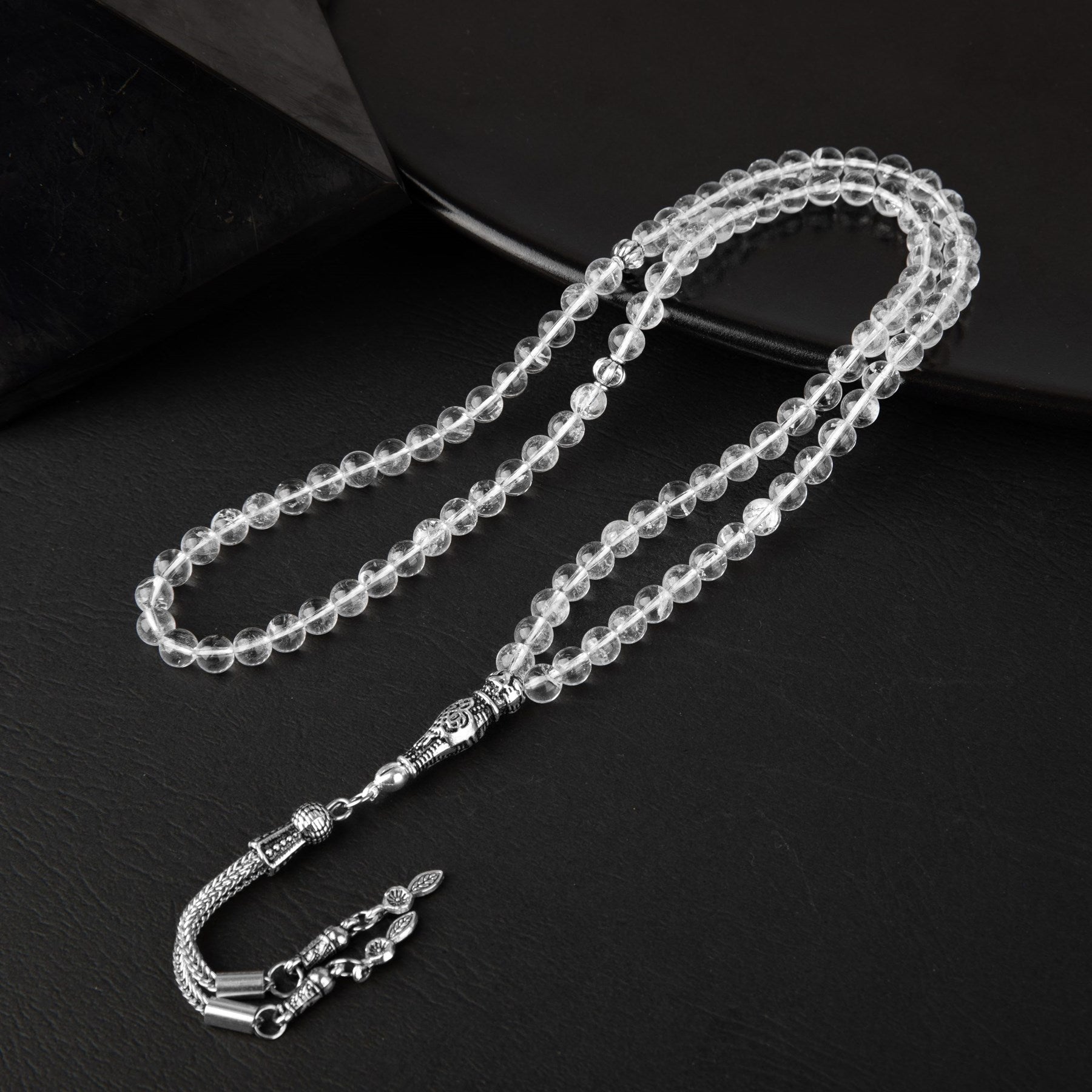 Laboratory Certified Crystal Quartz Natural Gemstone Prayer Beads 99-Bead – 6mm