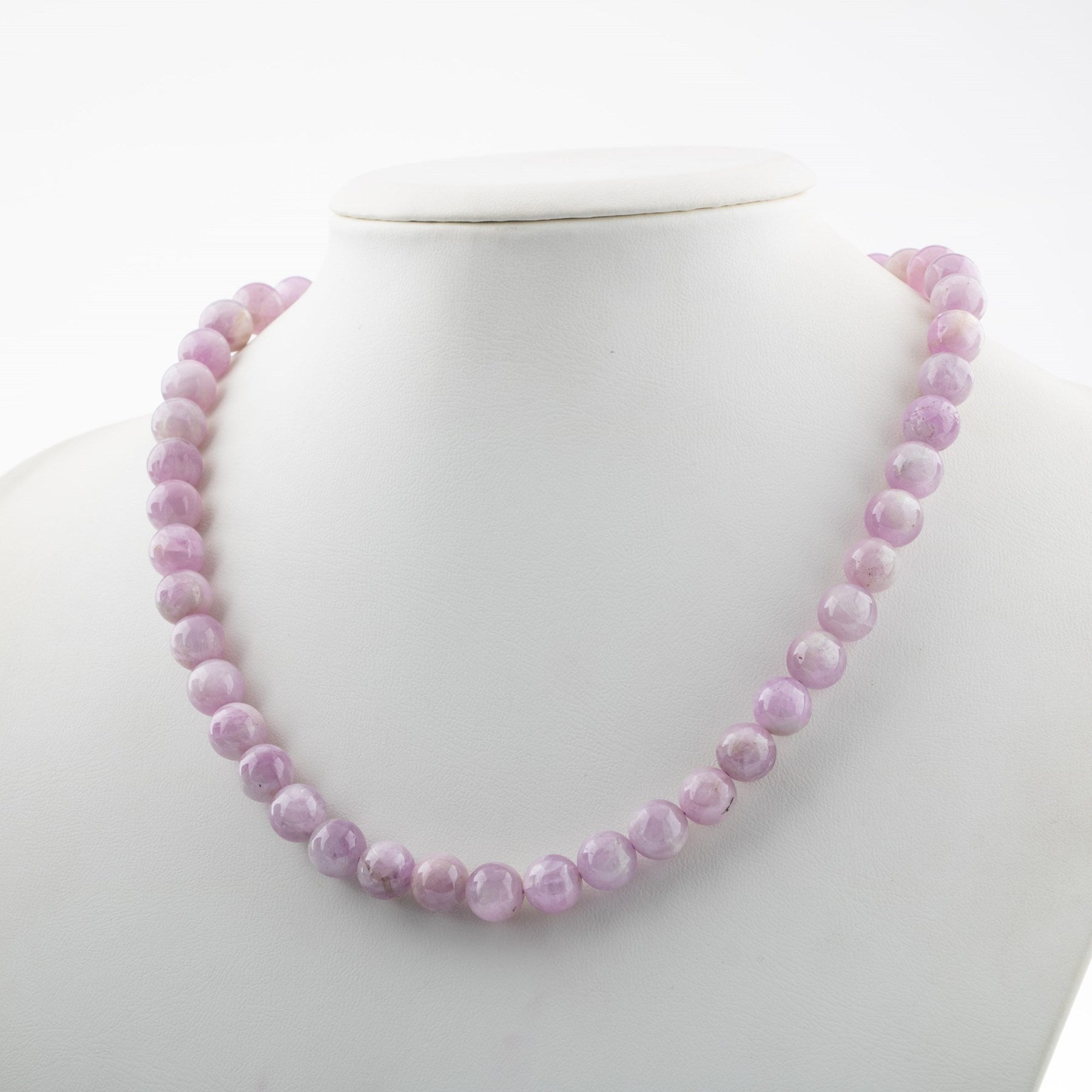 Laboratory Certified Kunzite 8 mm Natural Stone Necklace