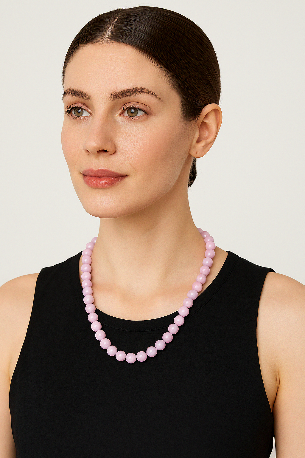 Laboratory Certified Kunzite 8 mm Natural Stone Necklace