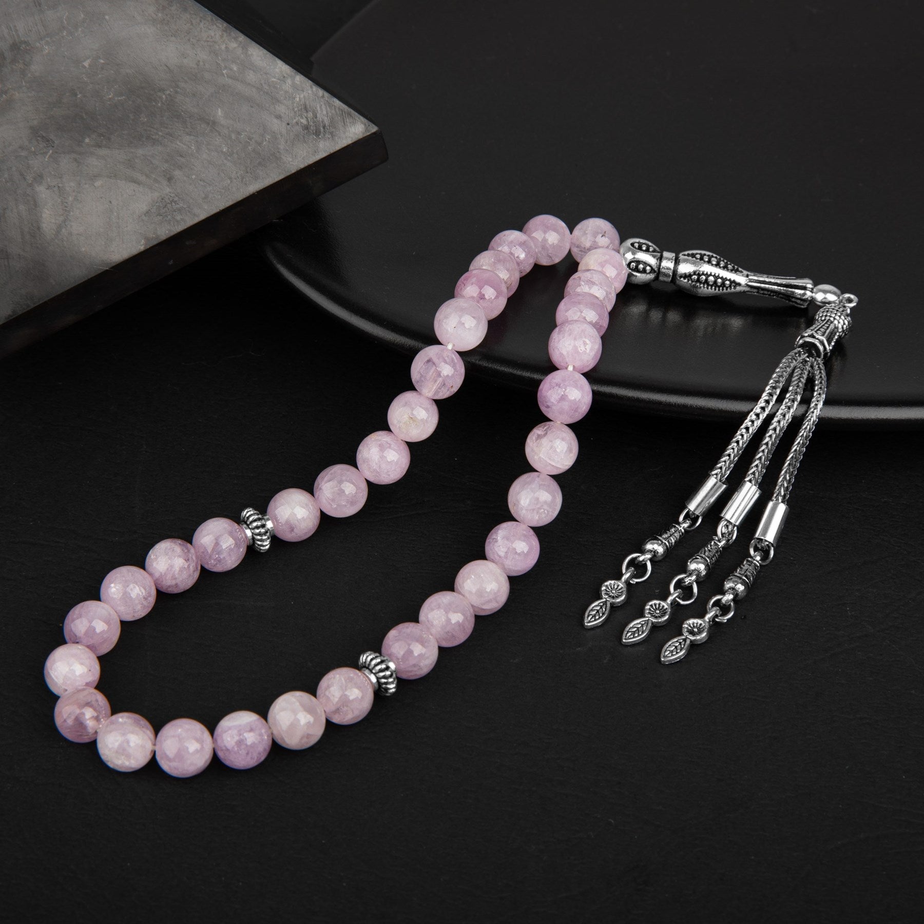 Kunzite Natural Gemstone Prayer Beads 33-Bead – 8mm