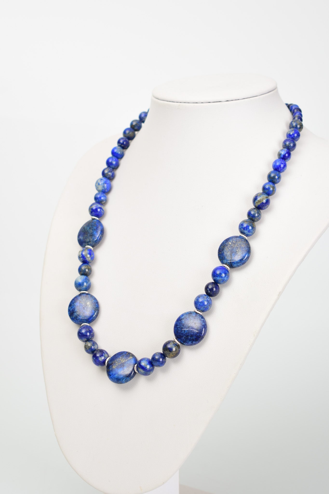 Laboratory Certified Lapis Lazuli Natural Stone 925 Sterling Silver Designer Necklace