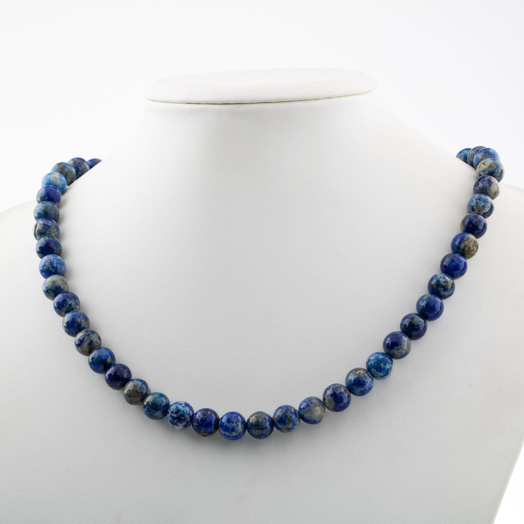 Laboratory Certified Lapis Lazuli 8 mm Natural Stone Necklace