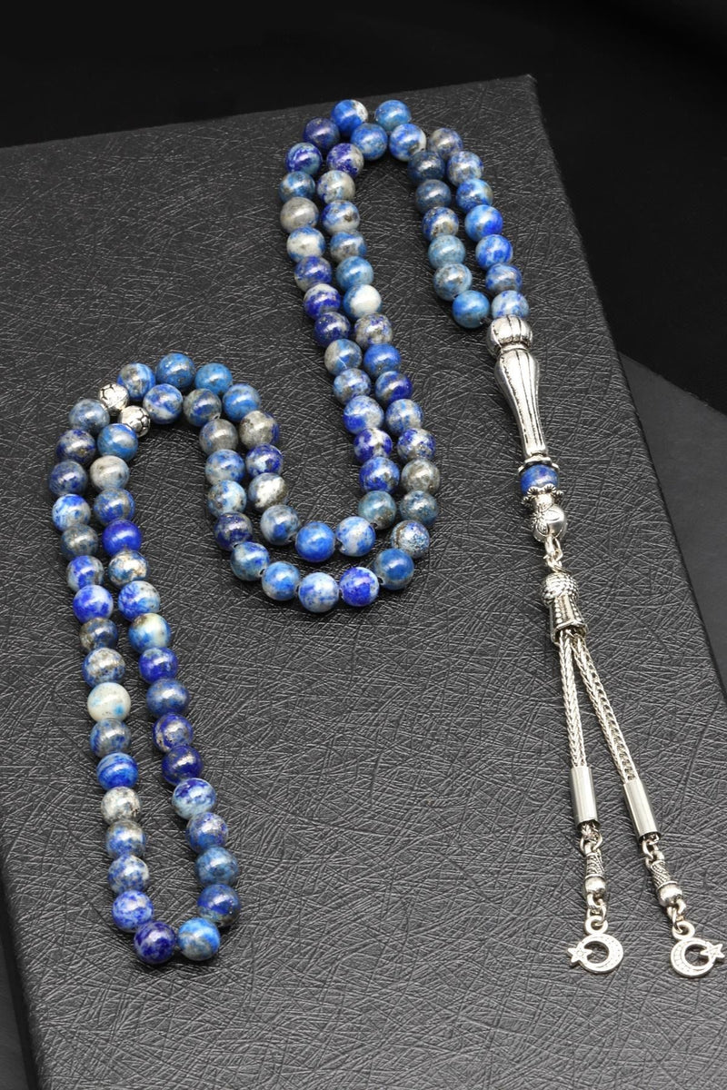 Laboratory Certified Lapis Lazuli Natural Gemstone 99'Lu Prayer Beads 6 mm