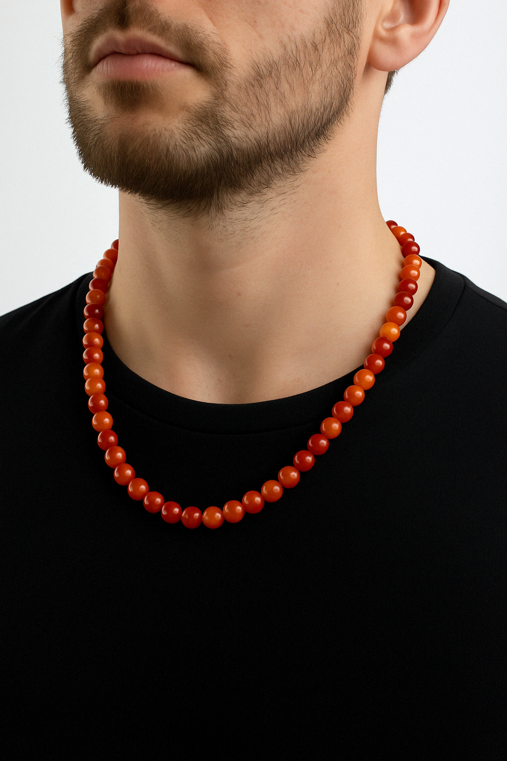 Laboratory Certified Madagascar Agate 8 mm Natural Stone Necklace