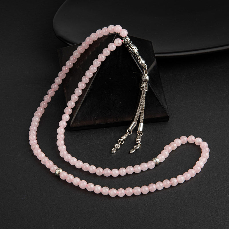 Laboratory Certified Rose Quartz (Rose Quartz) Natural Gemstone Prayer Beads 99-Bead – 6mm