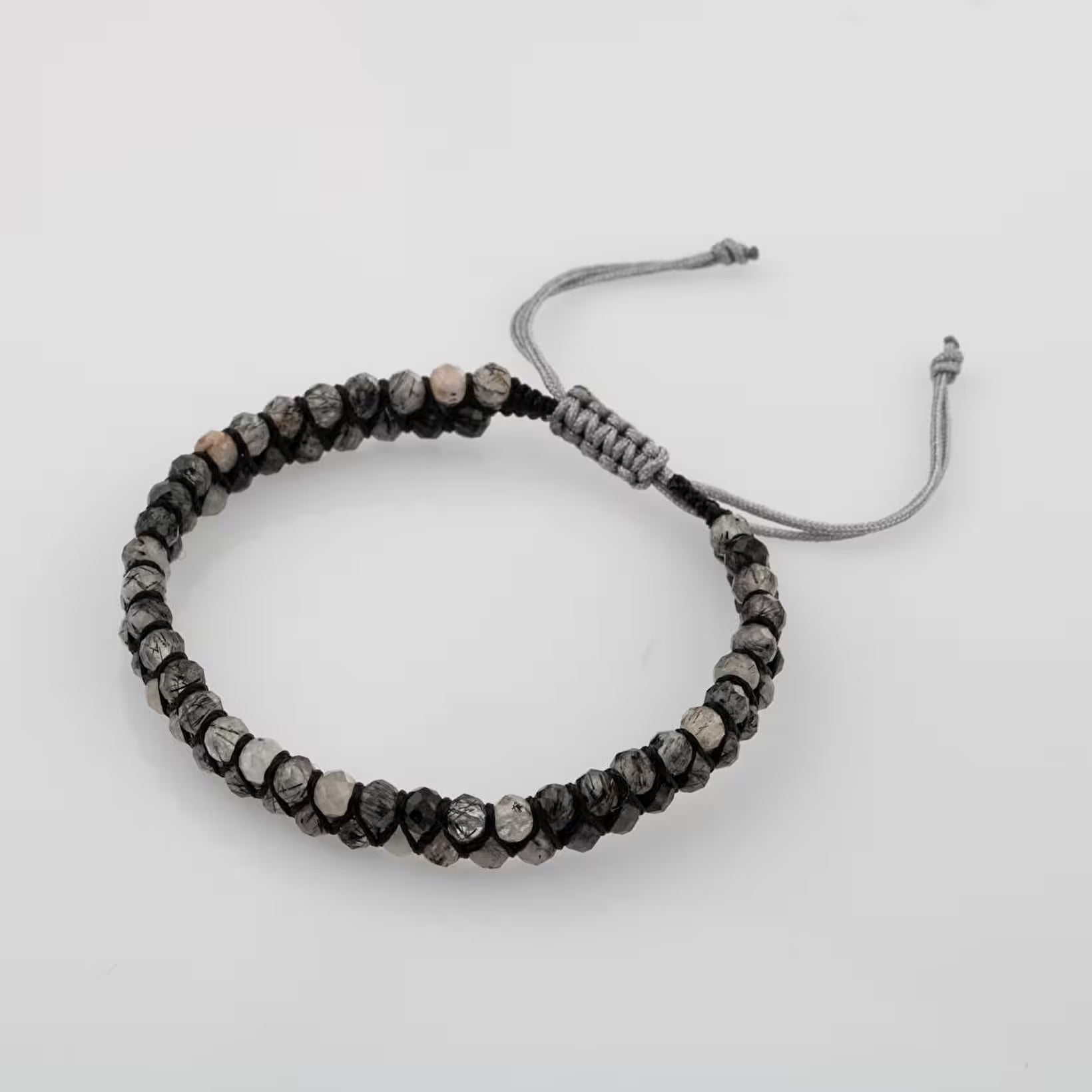 Laboratory Certified Rutilated Quartz Faceted 3–4 mm Double Strand Natural Stone Bracelet