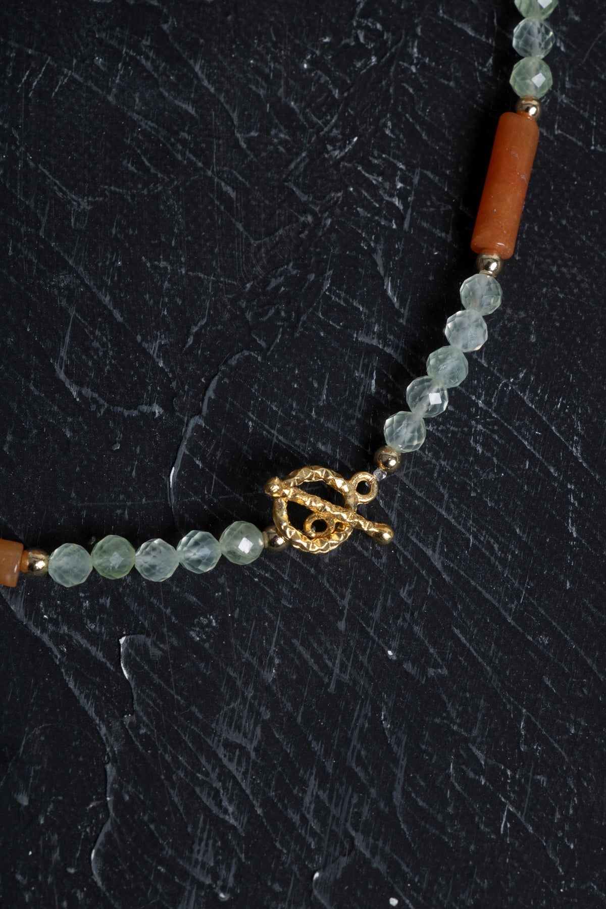 Sertifikalı Akuamarin, Turuncu Aventurin Gümüş Kapama Doğal Taş Kolye