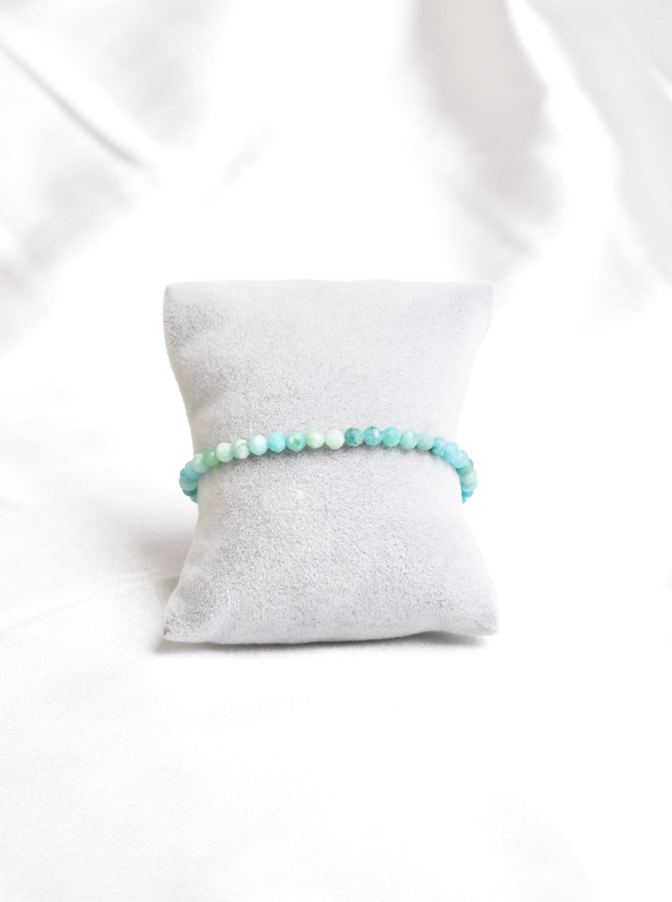Laboratory Certified Amazonite Natural Stone Necklace & Bracelet Set 4 mm